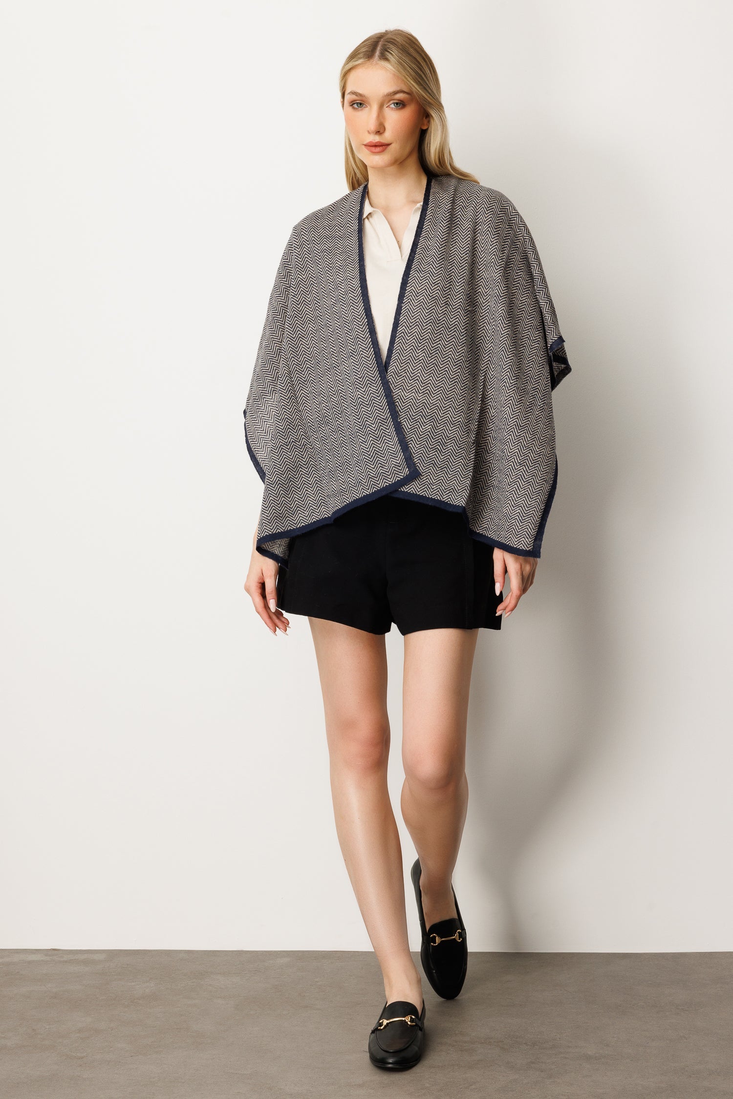 LYDIA STOLE NAVY-BEIGE