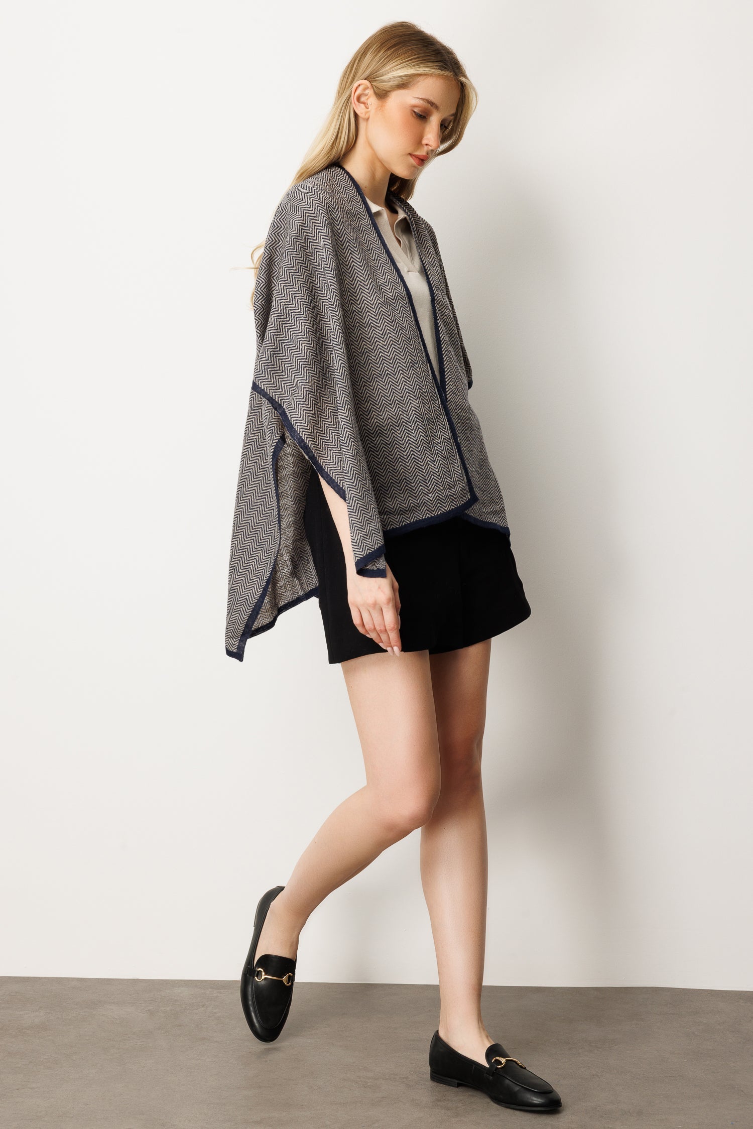 LYDIA STOLE NAVY-BEIGE