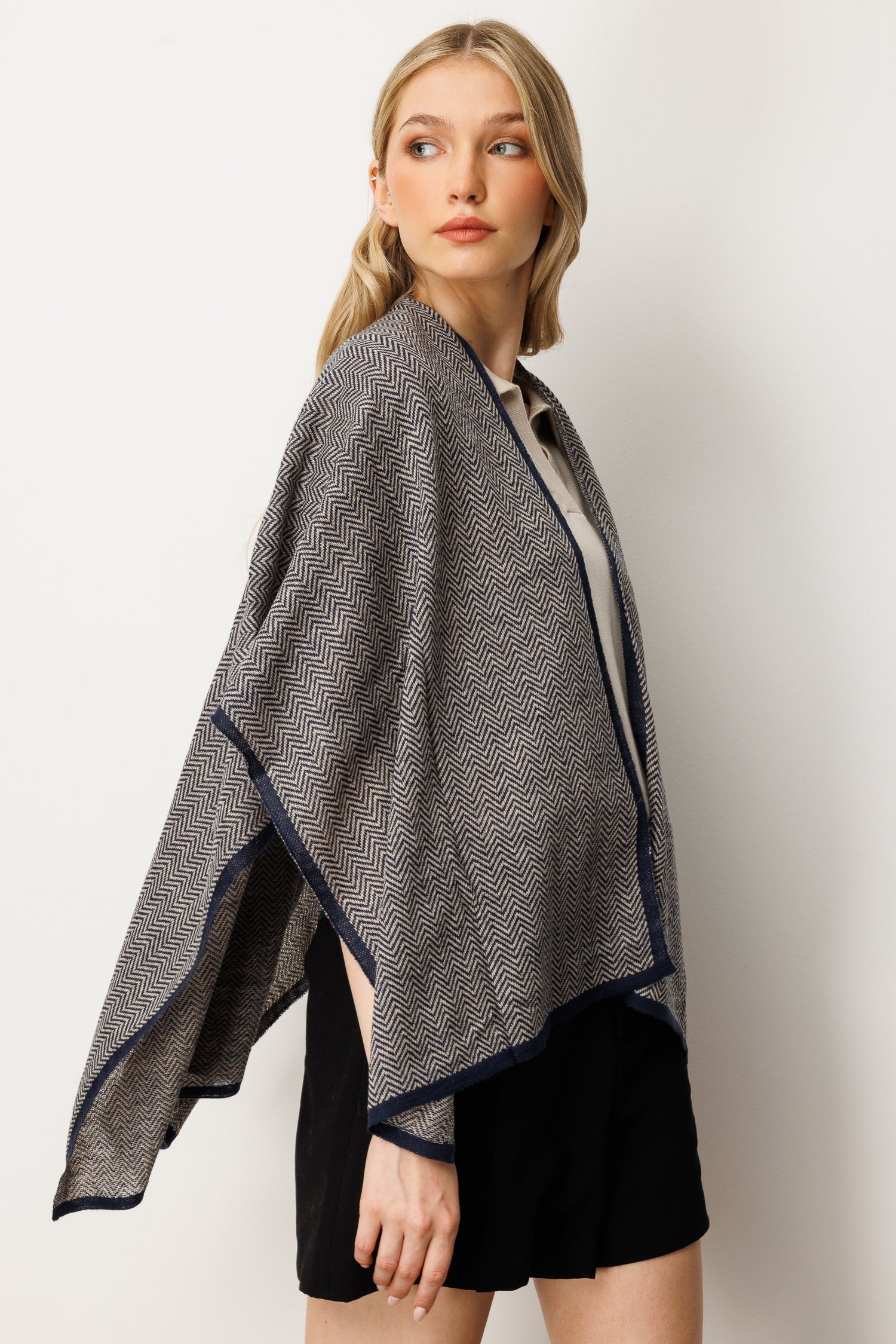 LYDIA STOLE NAVY-BEIGE
