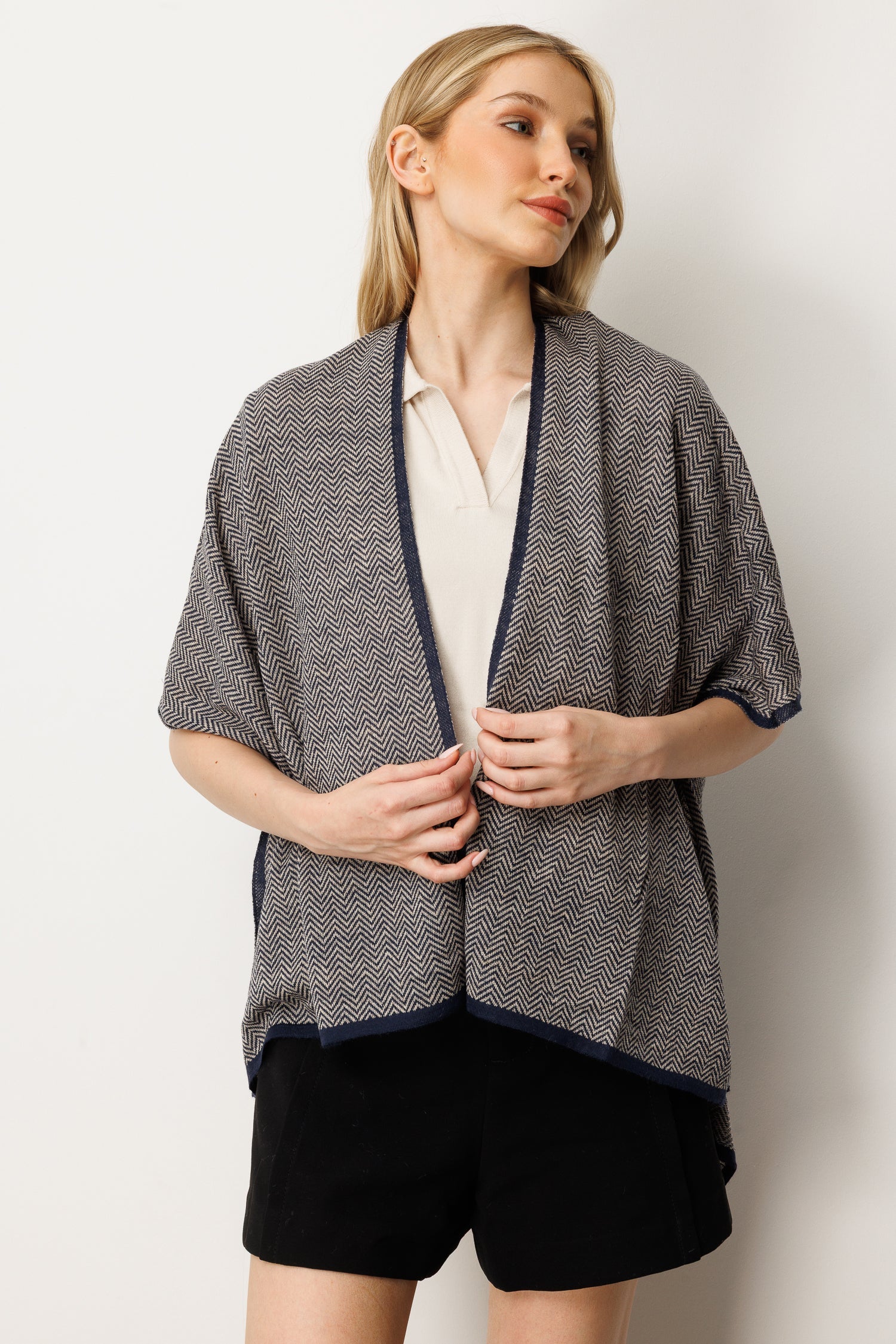 LYDIA STOLE NAVY-BEIGE