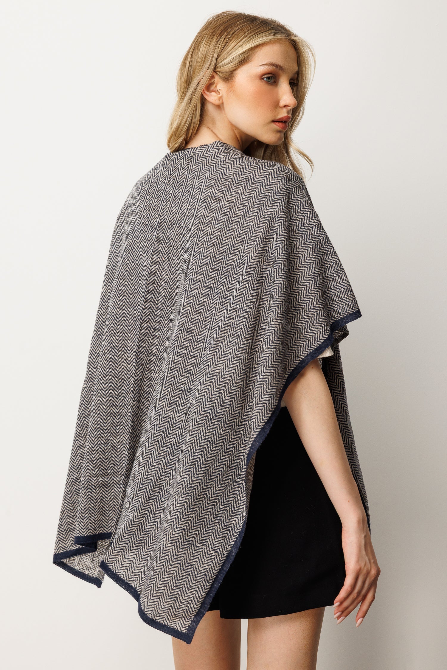 LYDIA STOLE NAVY-BEIGE