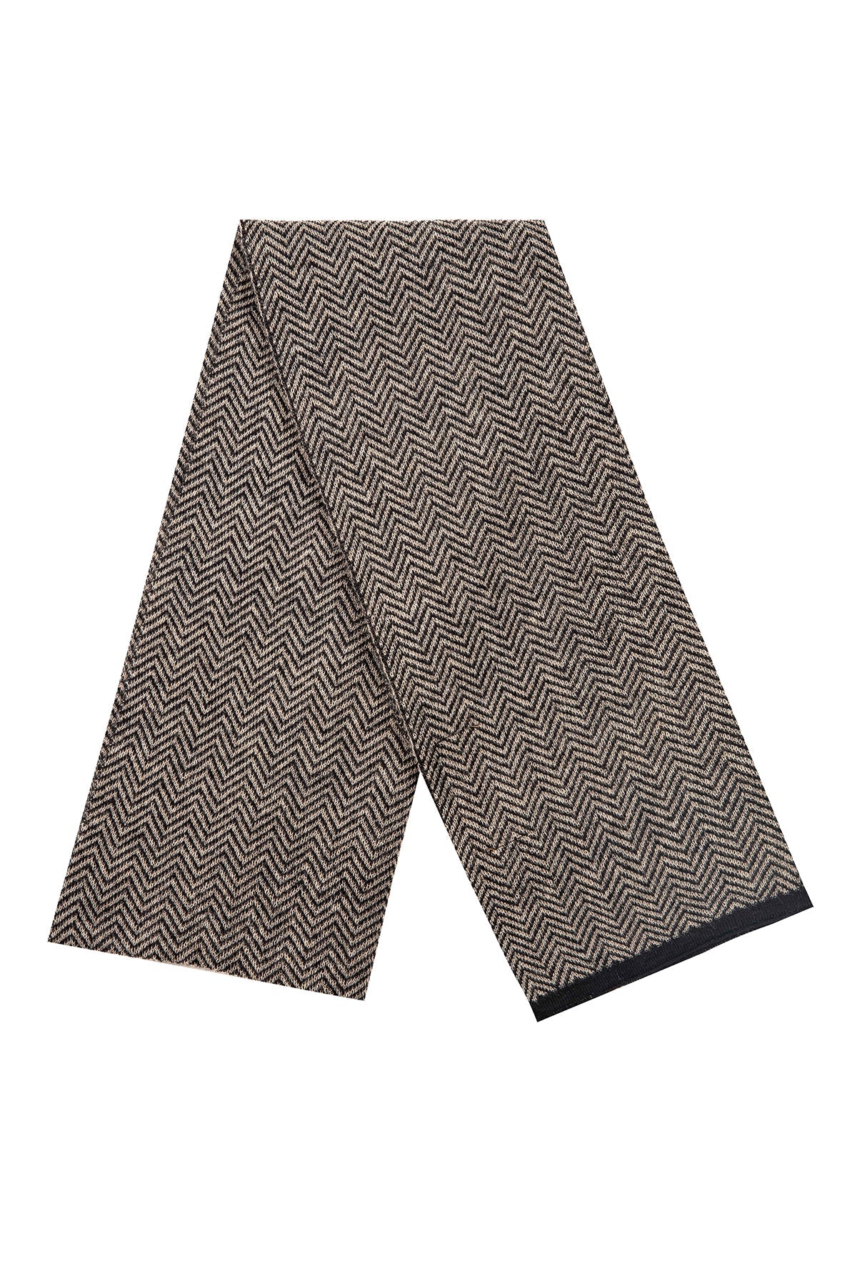 LYDIA SCARF BLACK-BEIGE