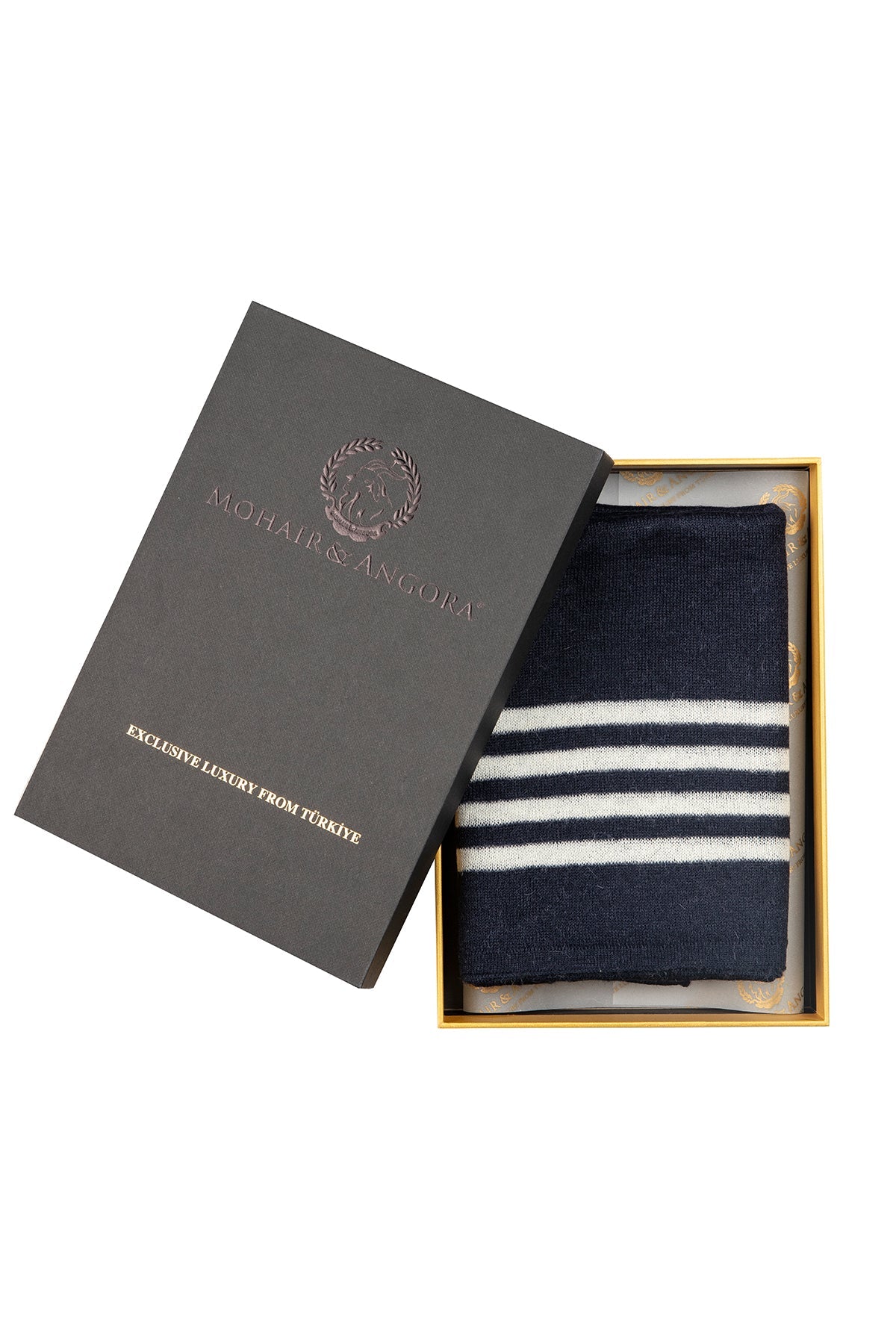 Navy Scarf Navy-Ecru