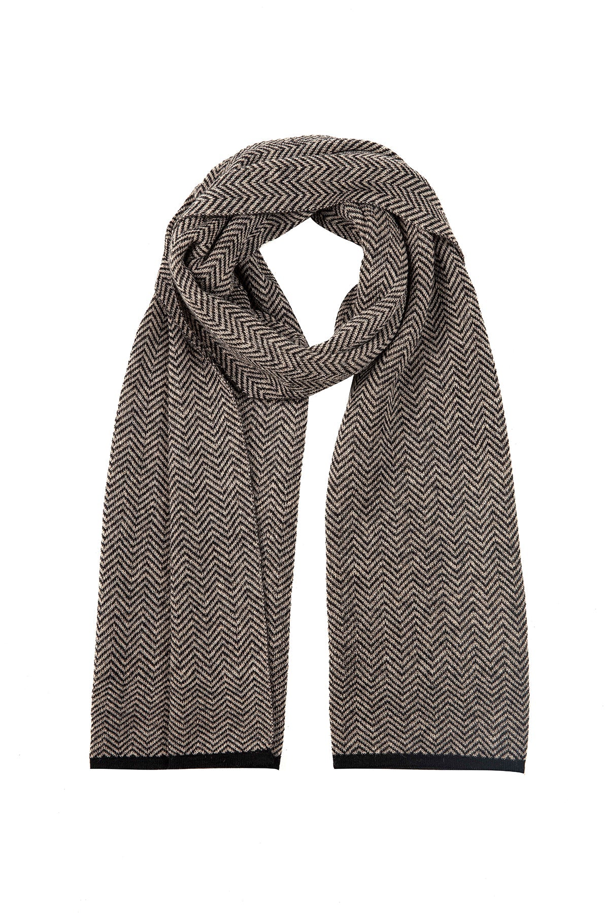 LYDIA SCARF BLACK-BEIGE