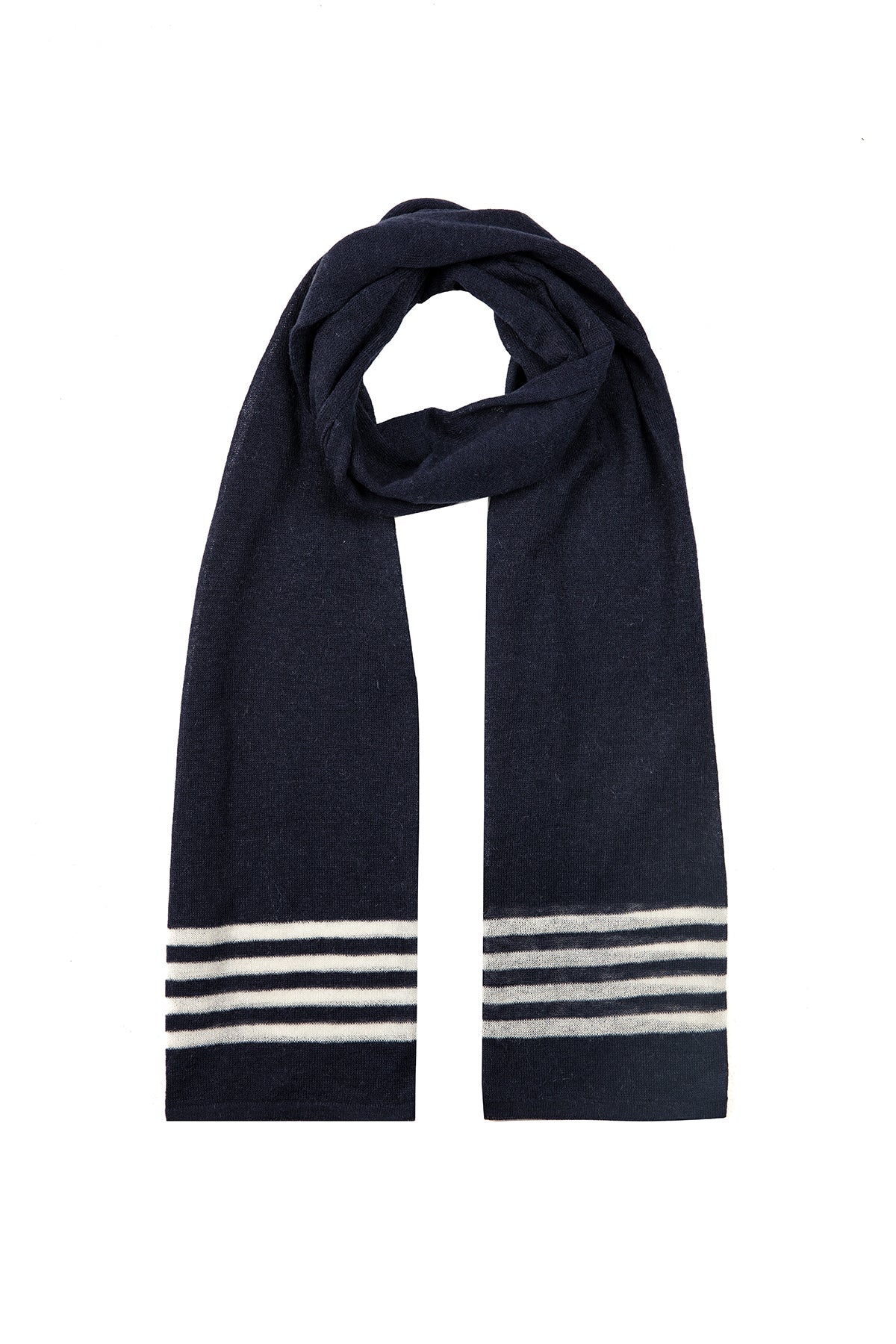 MEN NAVY SCARF NAVY-ECRU