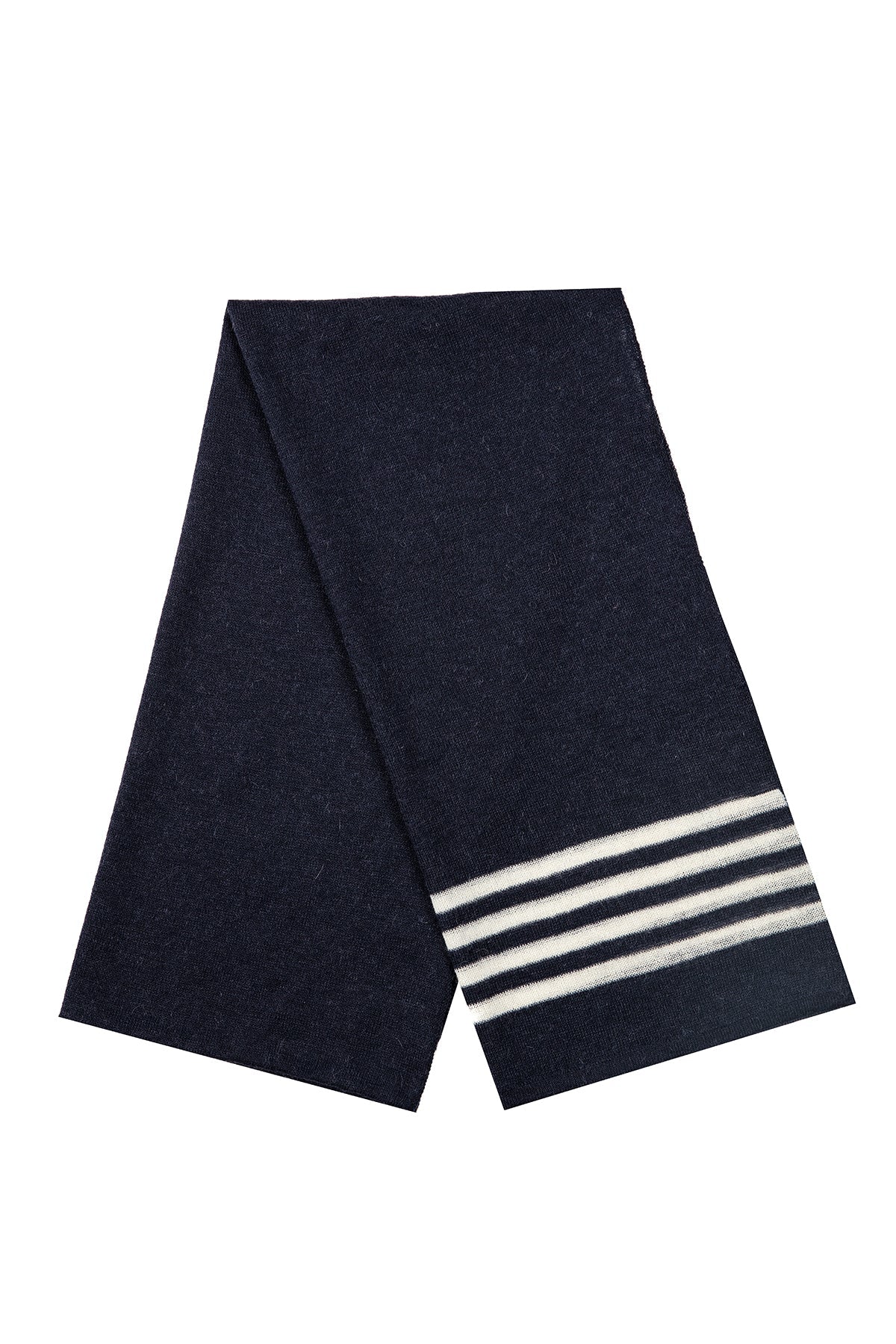 MEN NAVY SCARF NAVY-ECRU
