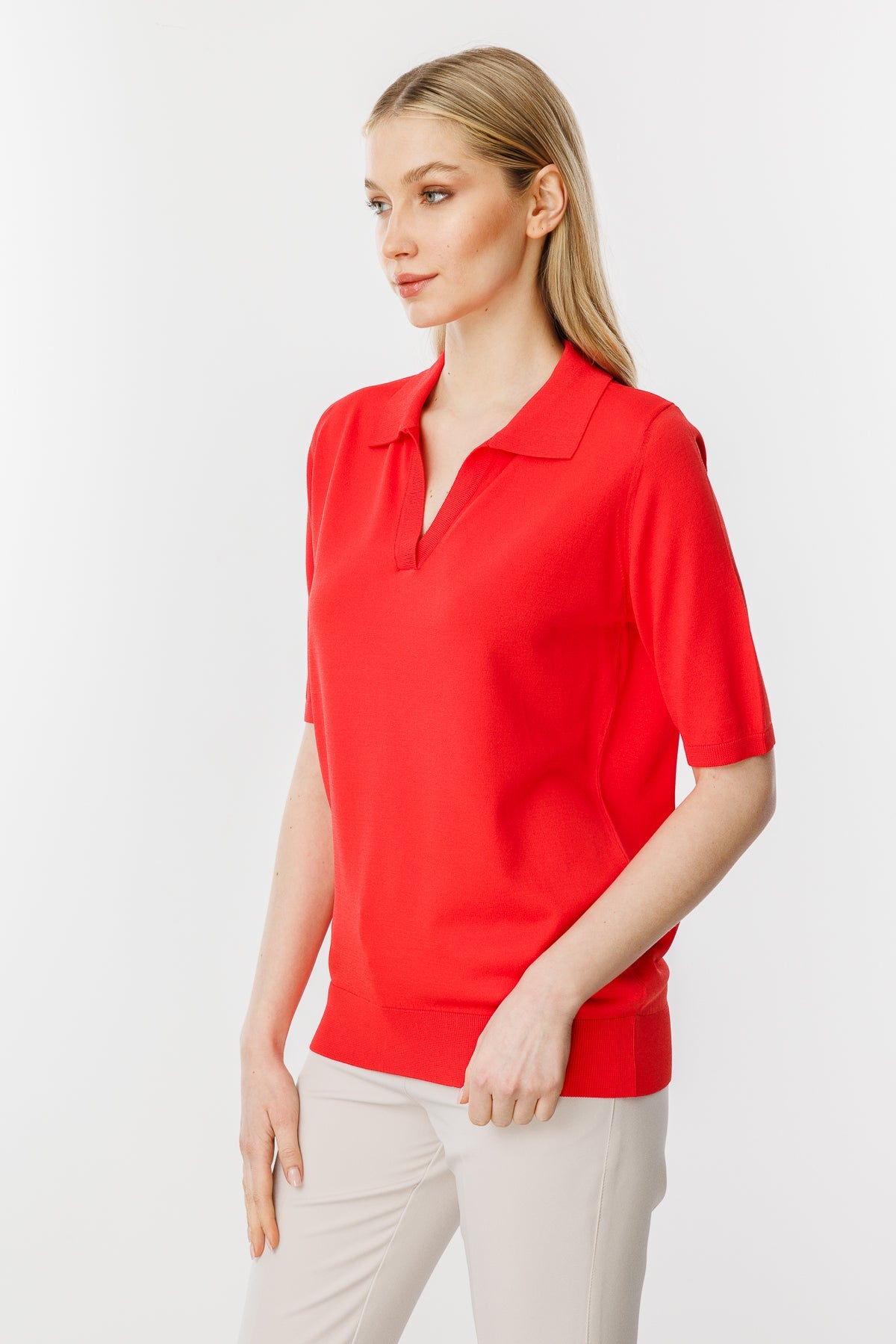 Polo Blouse Red