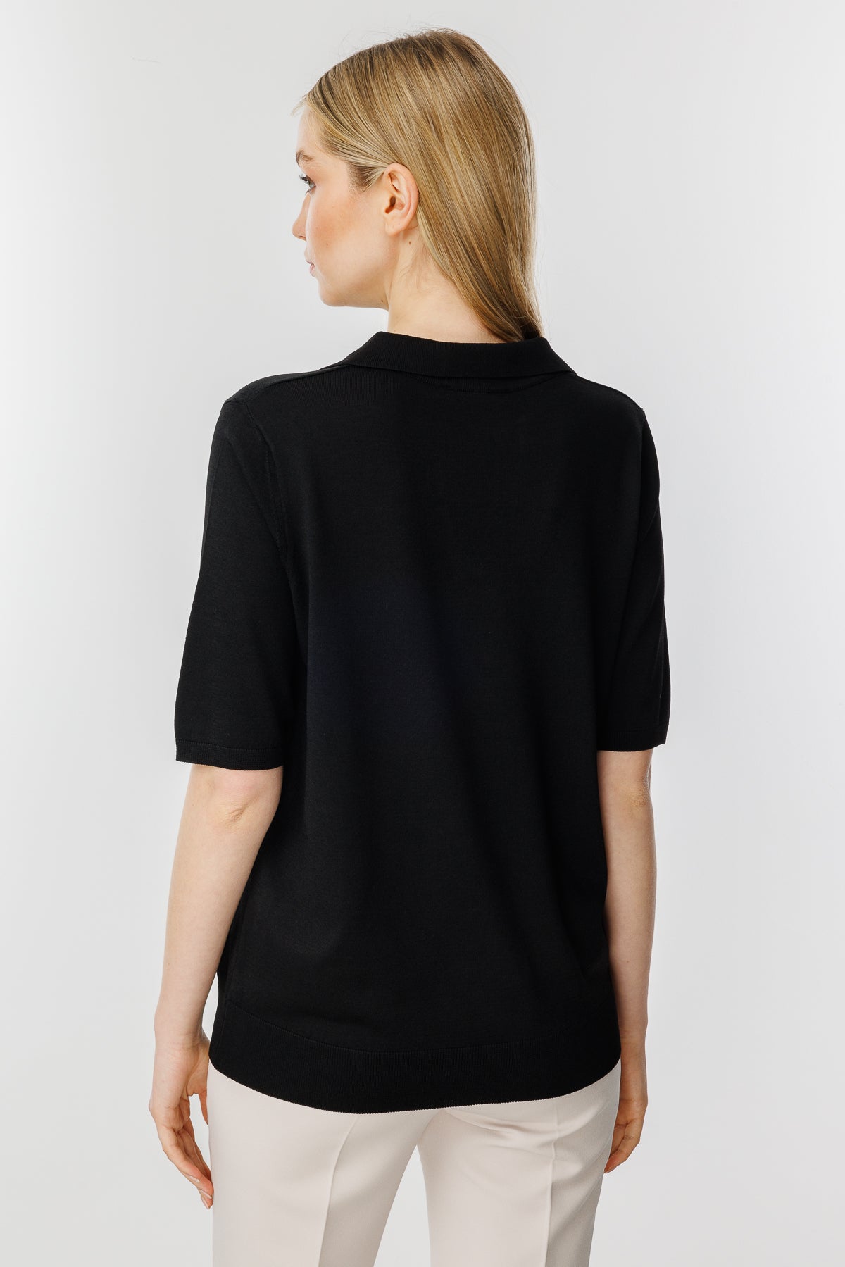 POLO BLOUSE BLACK