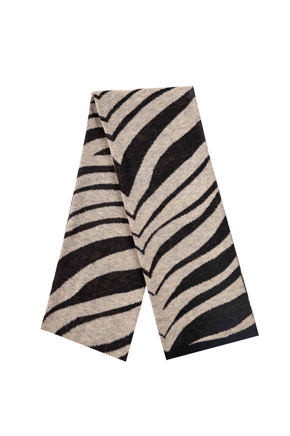 TIGER SHAWL BLACK-BEIGE