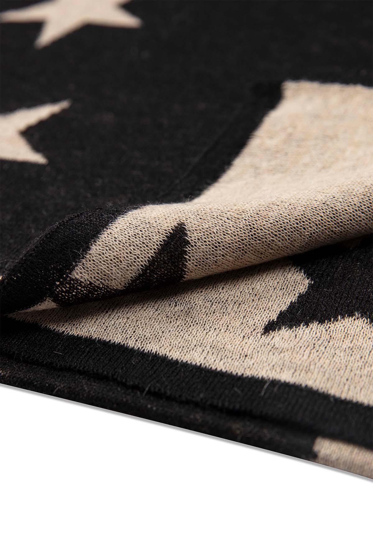 STAR SHAWL BLACK-BEIGE