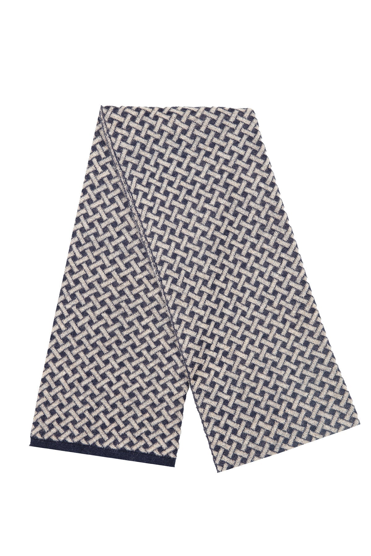 MEN HITTITE SCARF NAVY-BEIGE