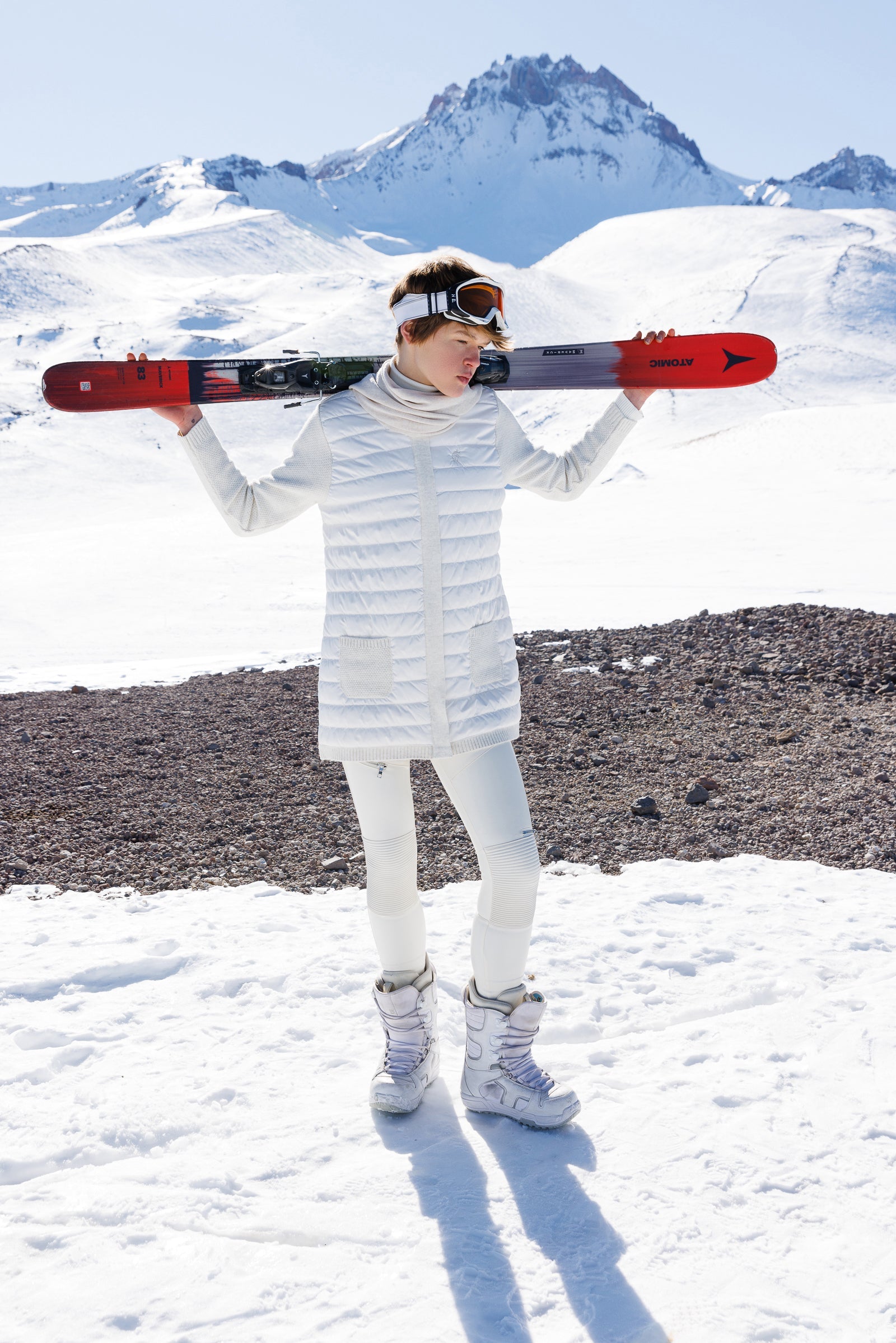 Angora Scarf Ecru-Taupe