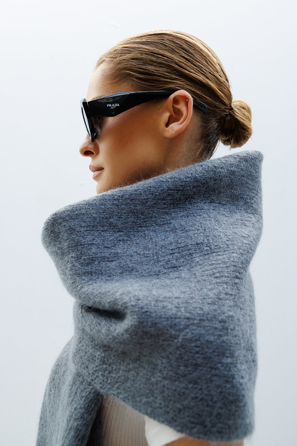 HATTUSA SCARF GRAY-BASIC KNIT