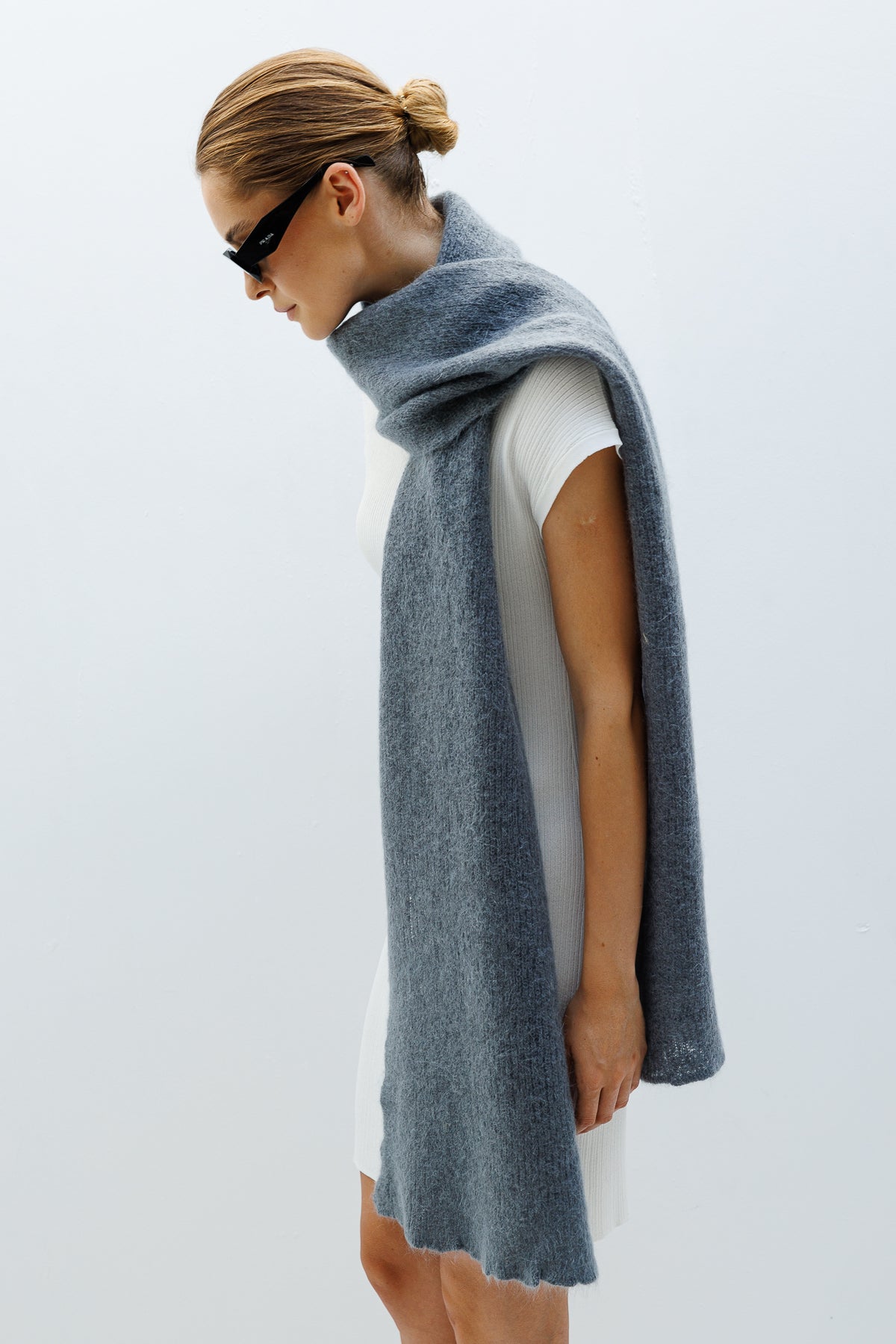 HATTUSA SCARF GRAY-BASIC KNIT