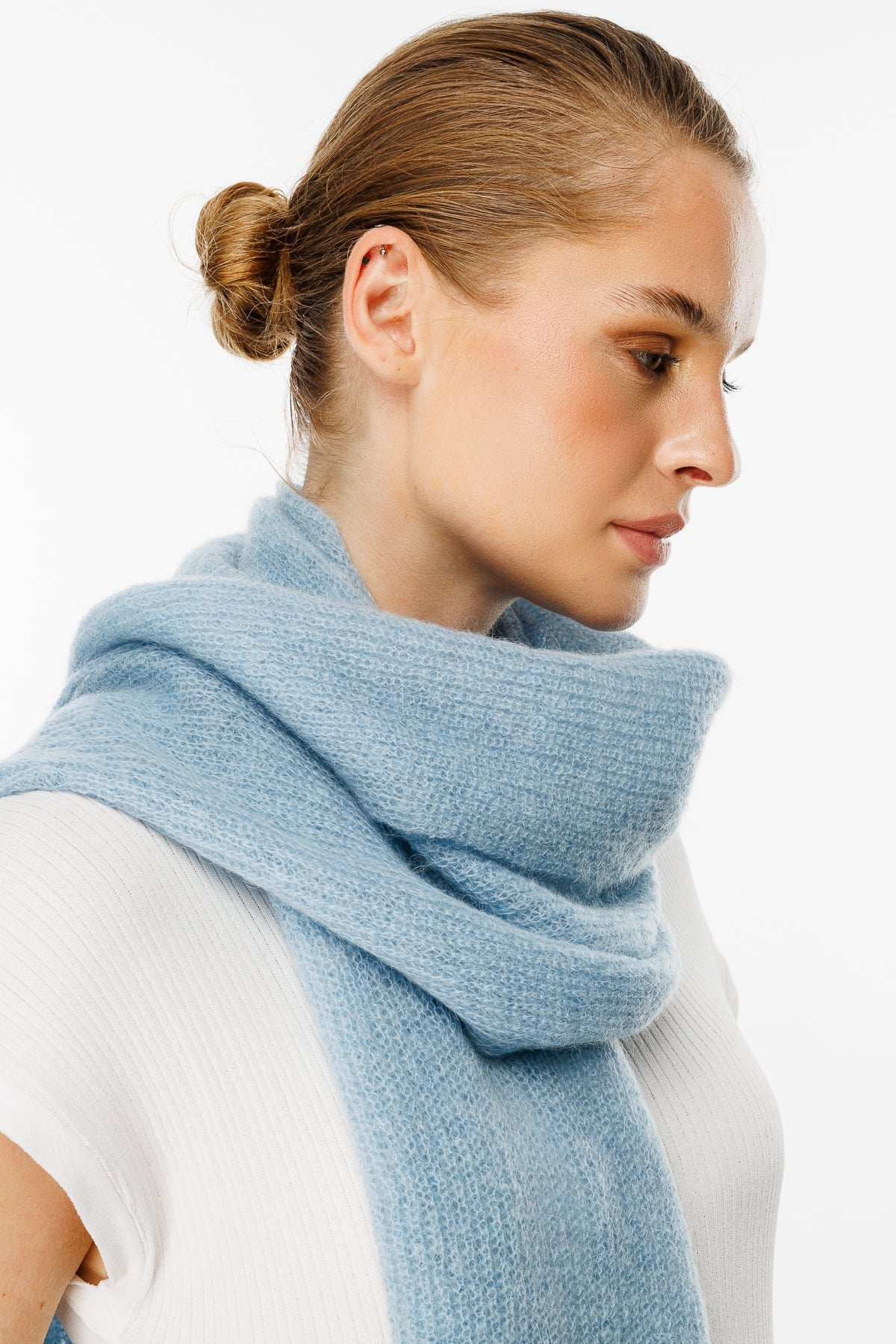 HATTUSA SCARF BLUE-BASIC KNIT