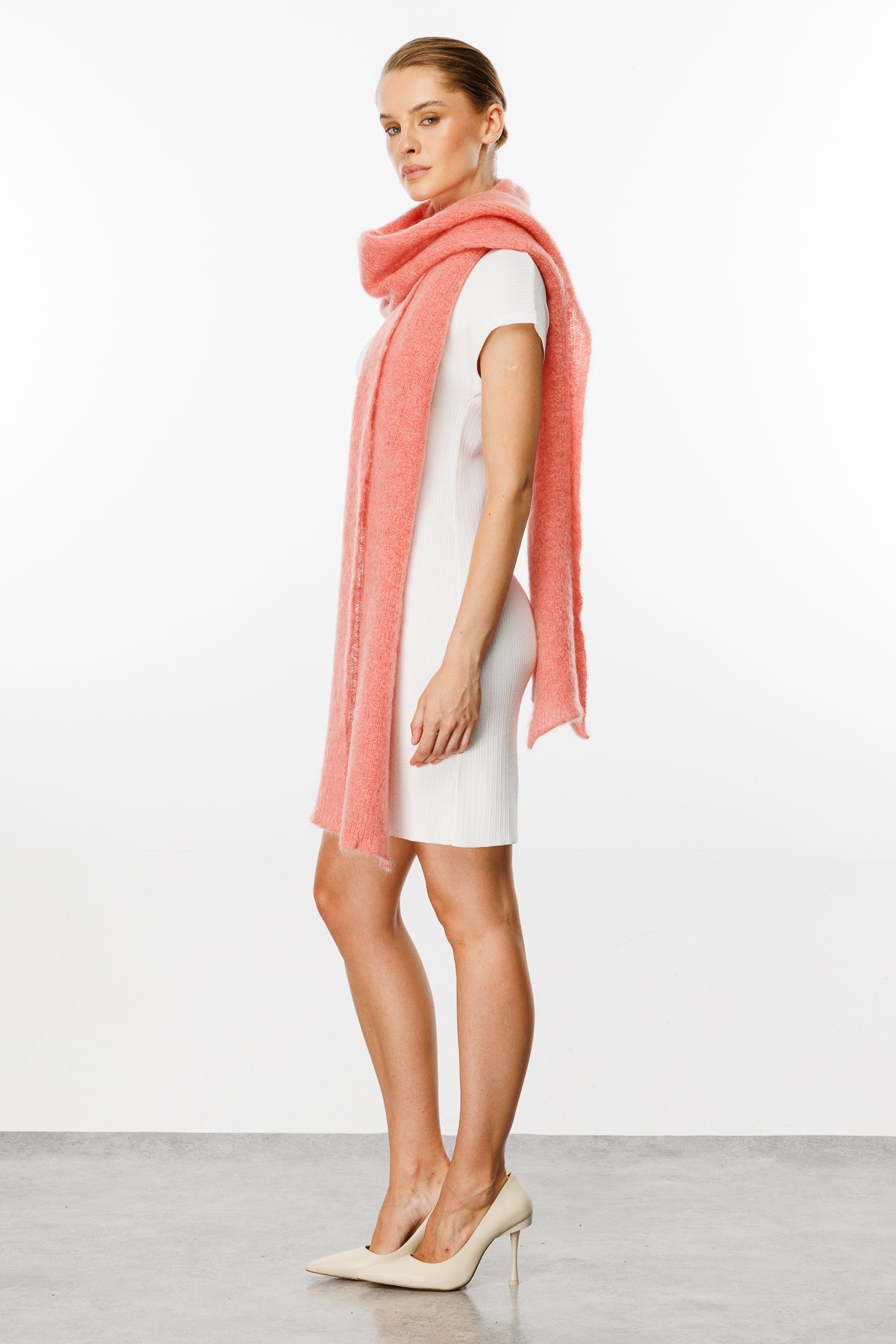 HATTUSA SCARF PINK-BASIC KNIT