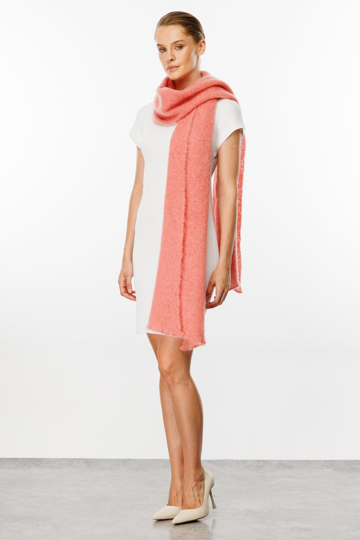 HATTUSA SCARF PINK-BASIC KNIT