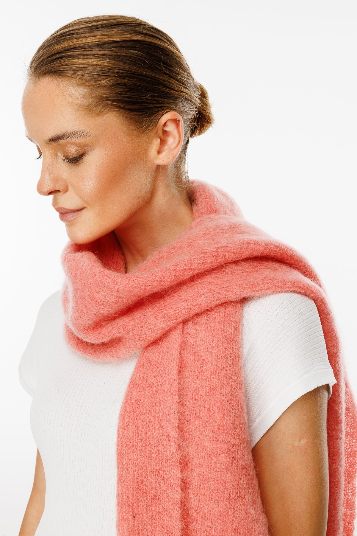 HATTUSA SCARF PINK-BASIC KNIT