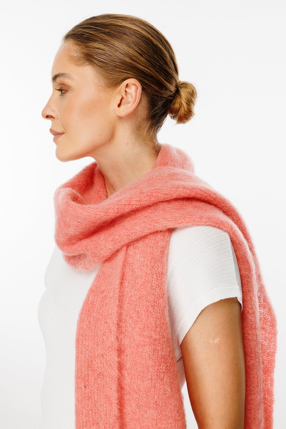 HATTUSA SCARF PINK-BASIC KNIT