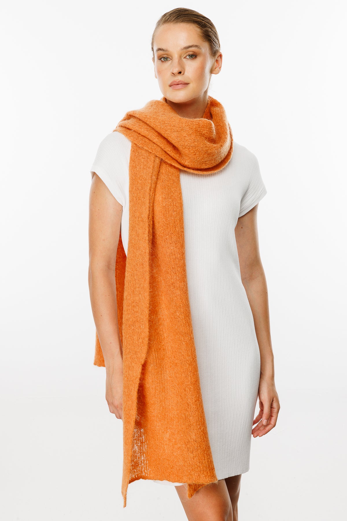 HATTUSA SCARF ORANGE-BASIC KNIT