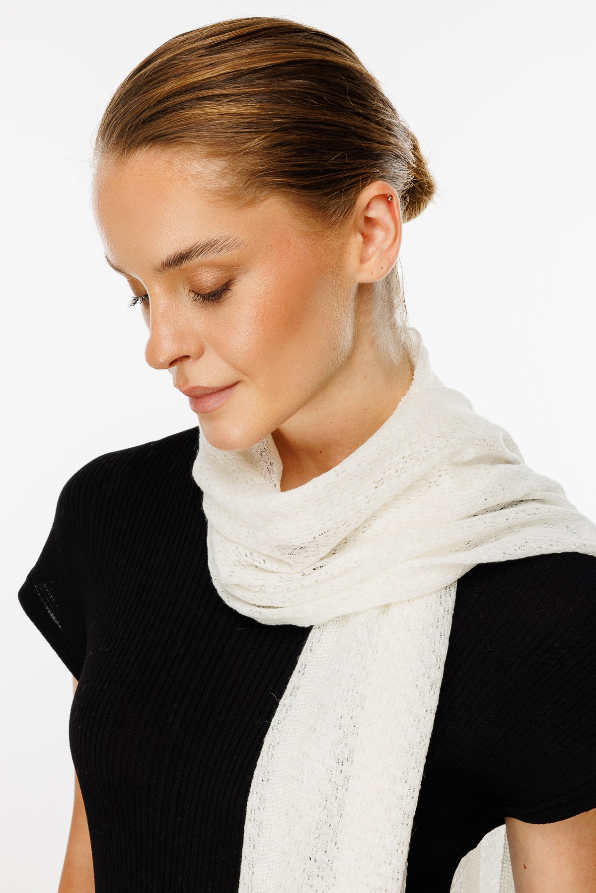 DIAMOND SHAWL ECRU