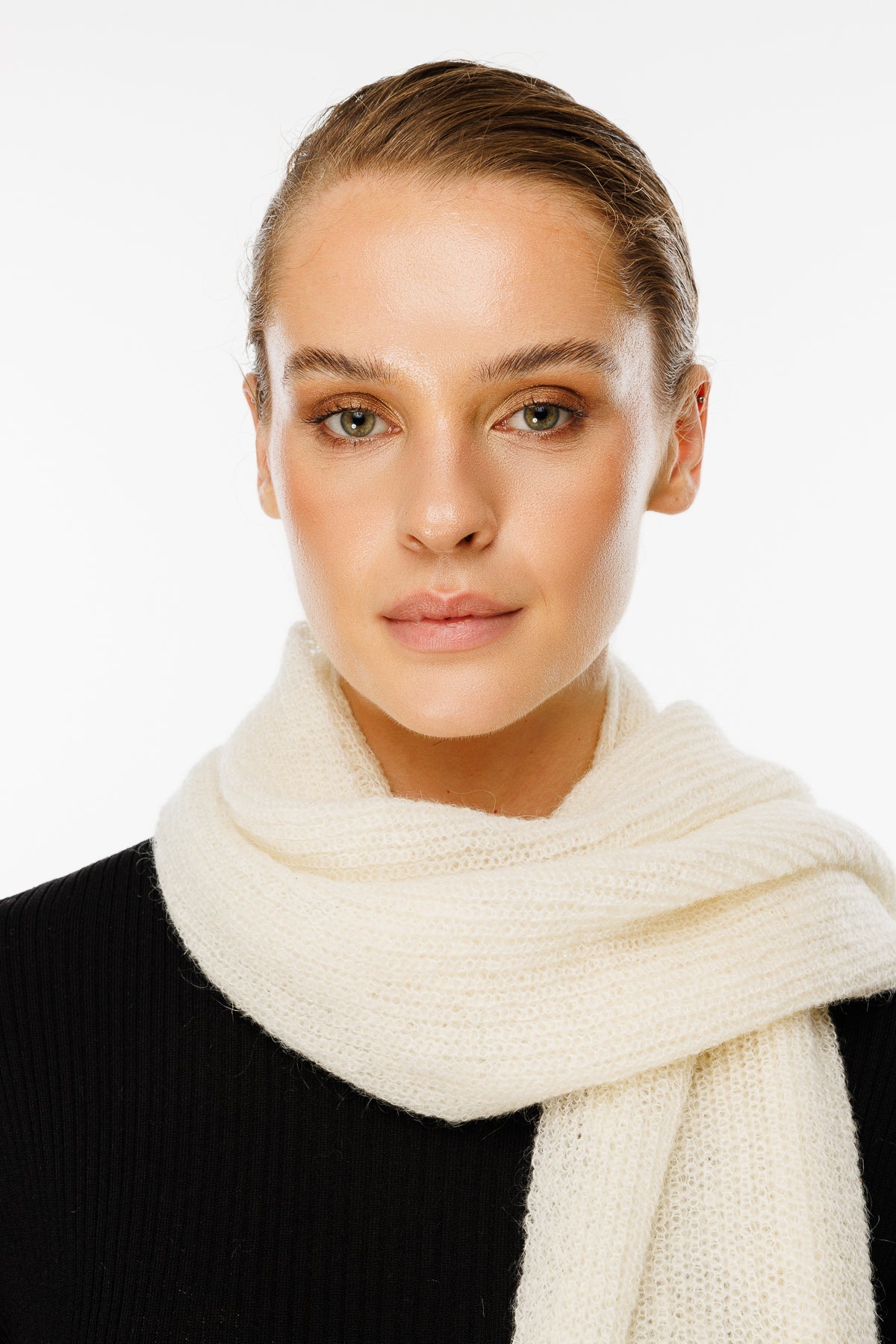 HATTUSA SCARF ECRU-BASIC KNIT