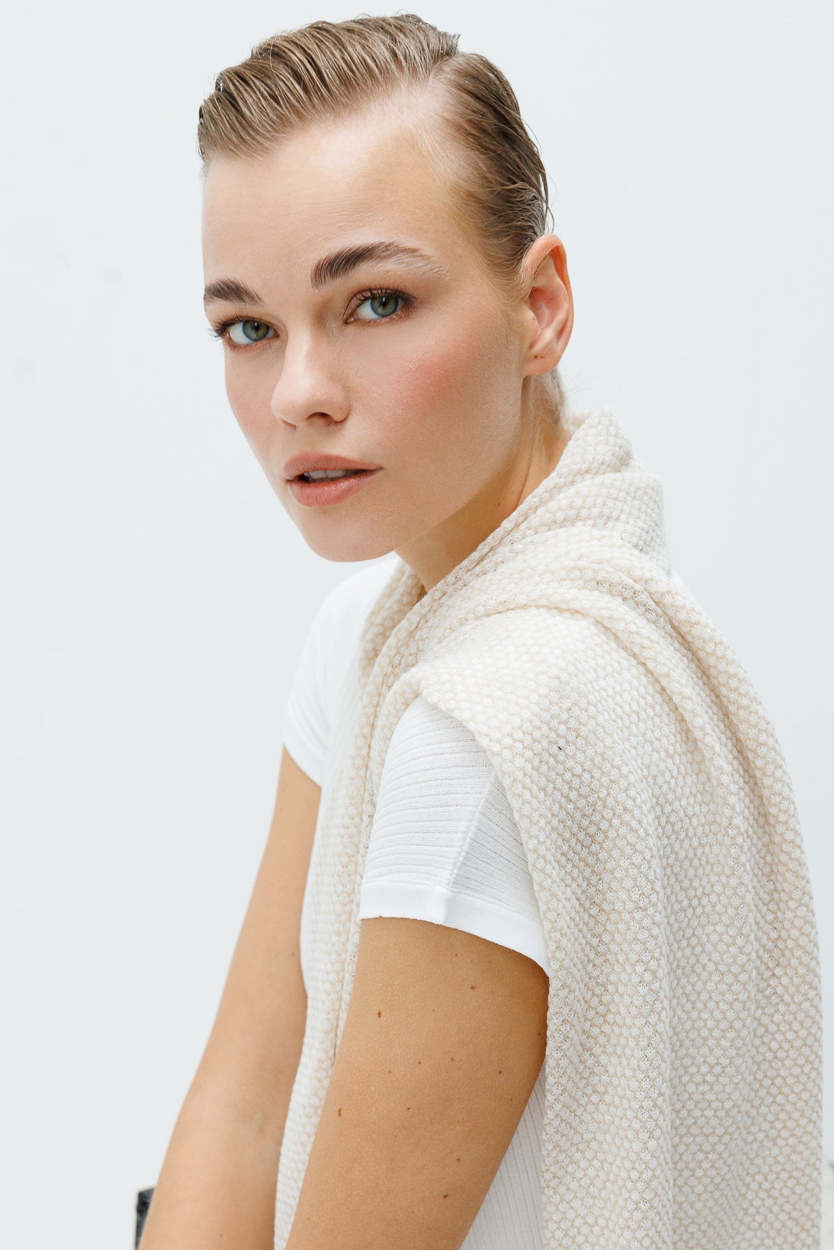 MIDAS SCARF ECRU-BEIGE