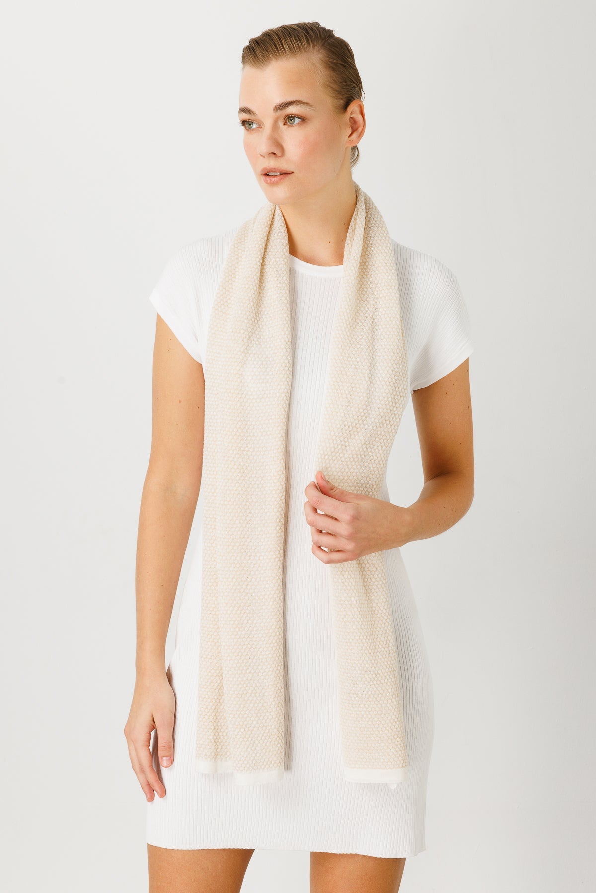 MIDAS SCARF ECRU-BEIGE