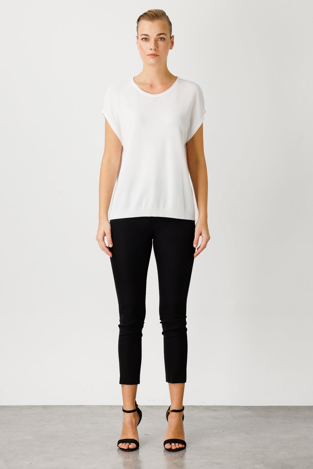 BASIC DIAMOND BLOUSE ECRU