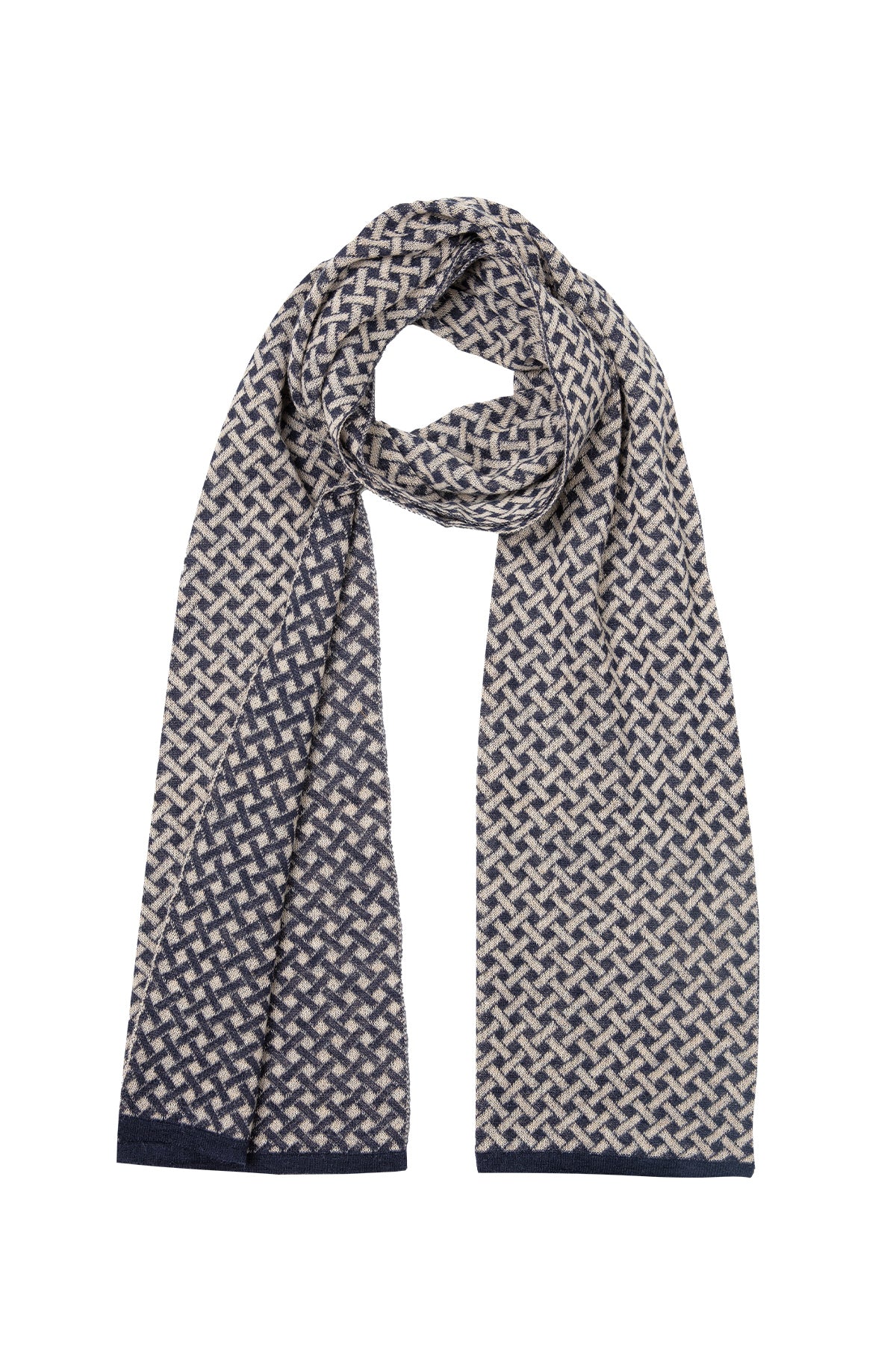 MEN HITTITE SCARF NAVY-BEIGE