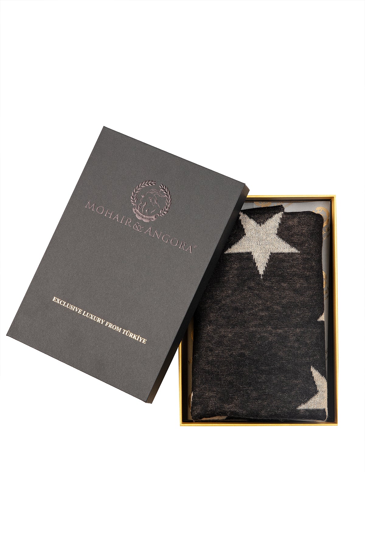 STAR SHAWL BLACK-BEIGE