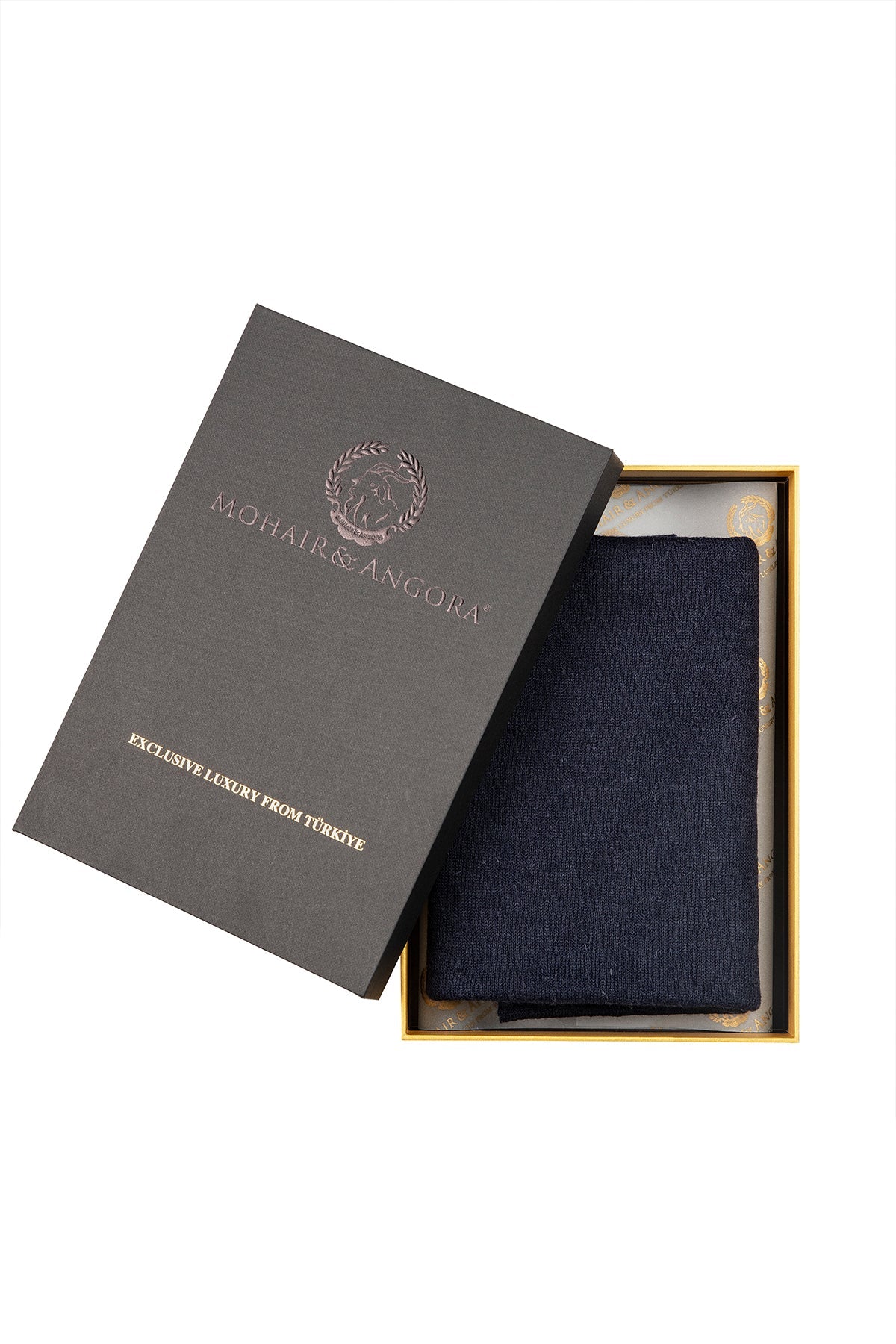 MEN ANGORA SCARF NAVY