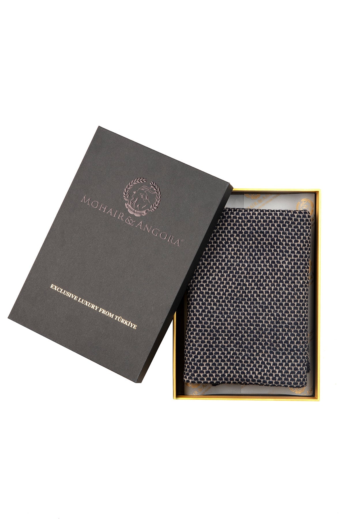 MEN MIDAS SCARF NAVY-BEIGE