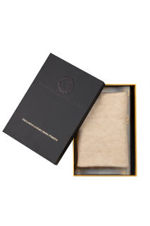 MEN ANGORA SCARF ECRU BEIGE