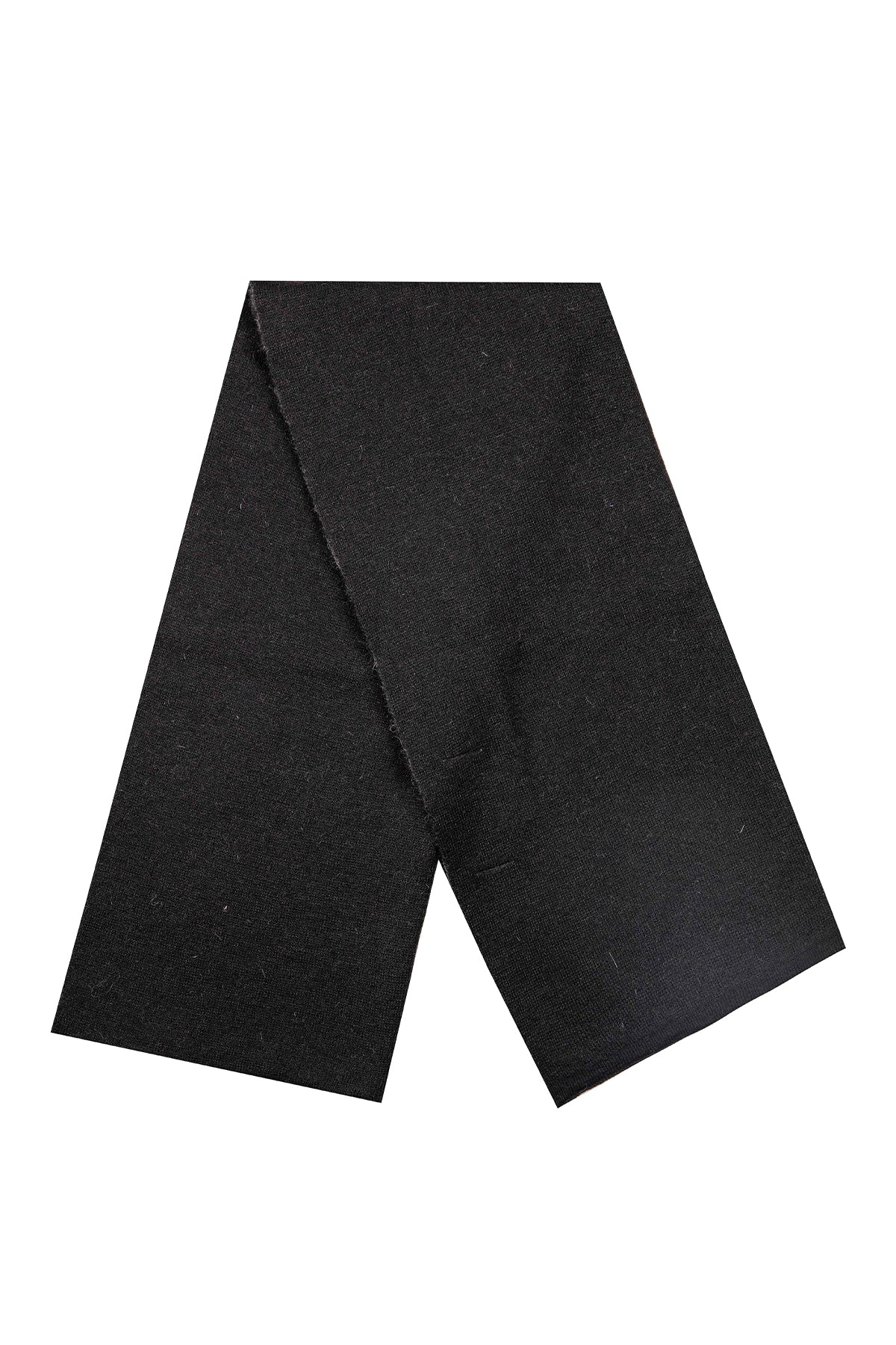 MEN ANGORA SCARF BLACK-GREY