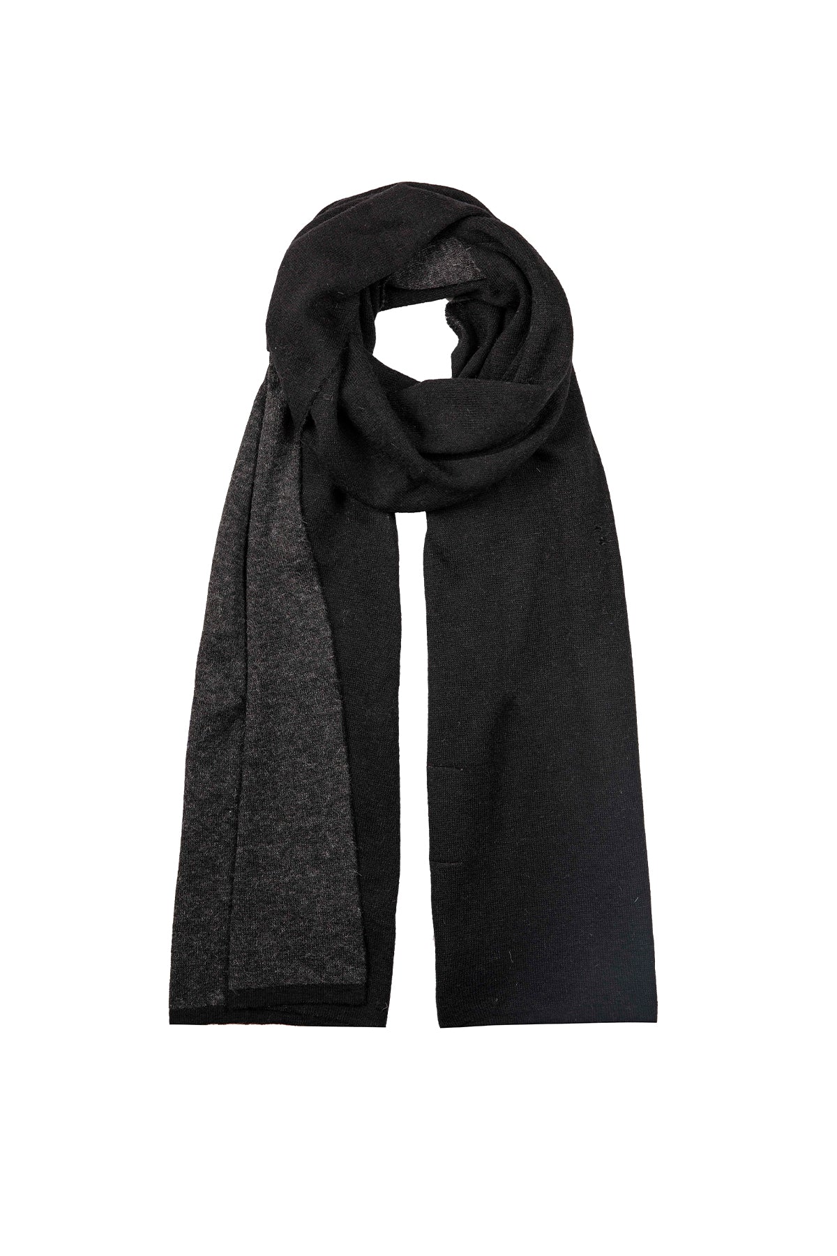 MEN ANGORA SCARF BLACK-GREY
