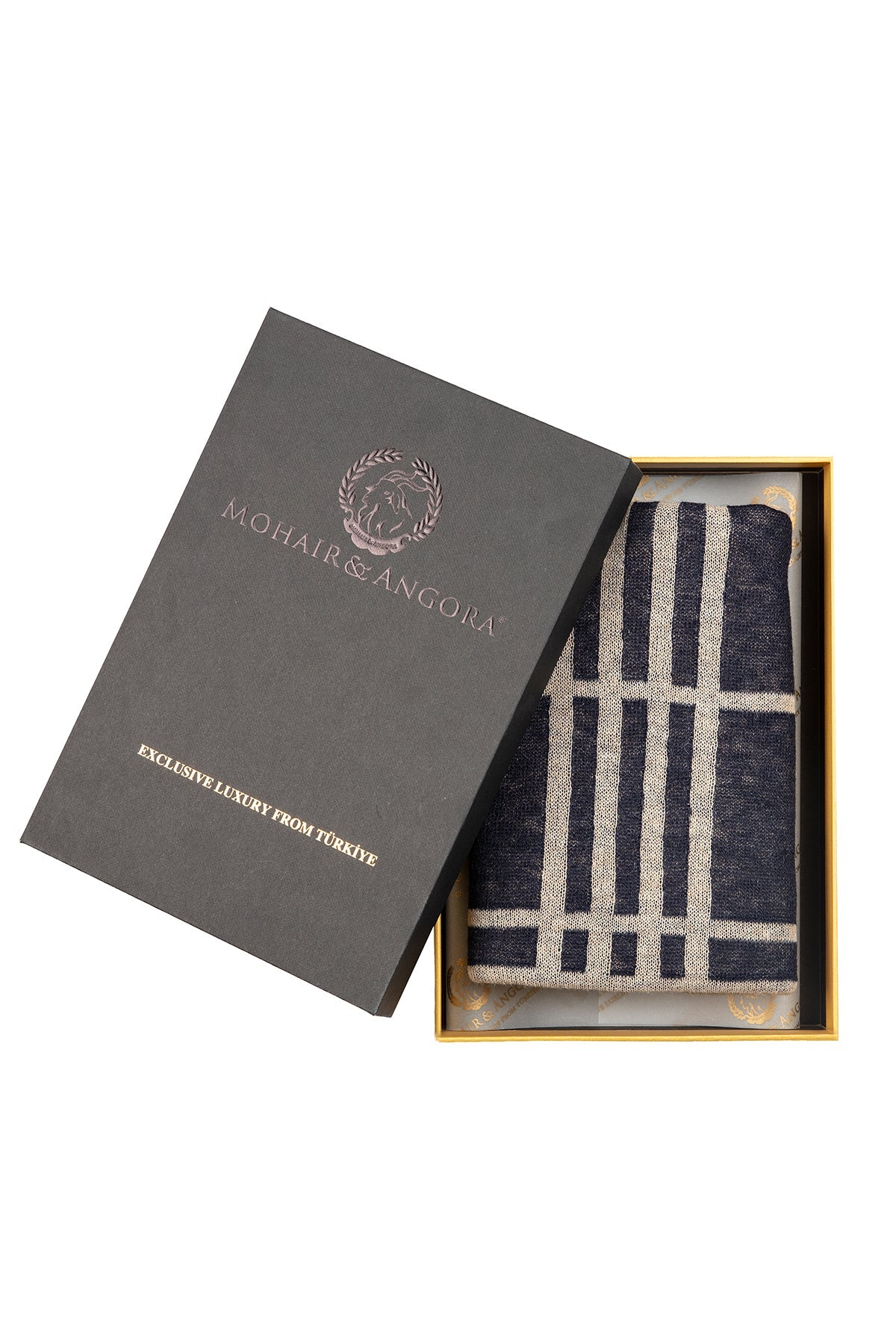 MEN GALATIA SCARF NAVY-BEIGE