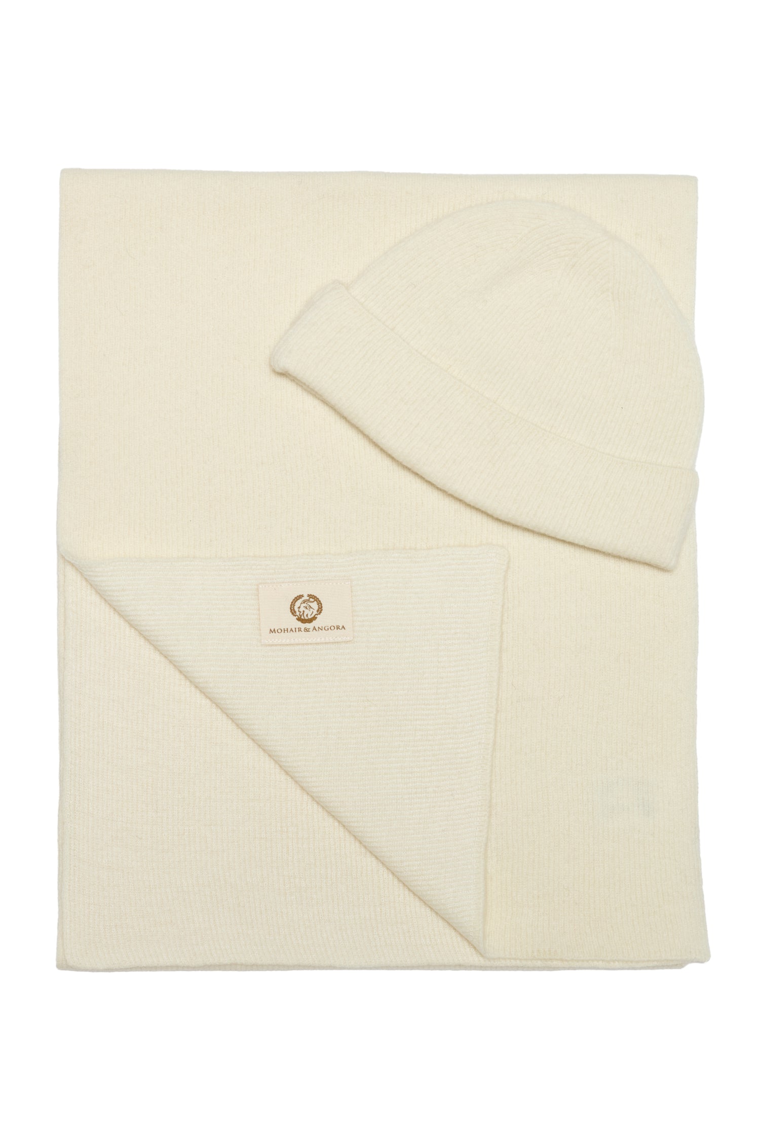 ARTEMIS BEANIE & SCARF WOOL SET ECRU-ECRU