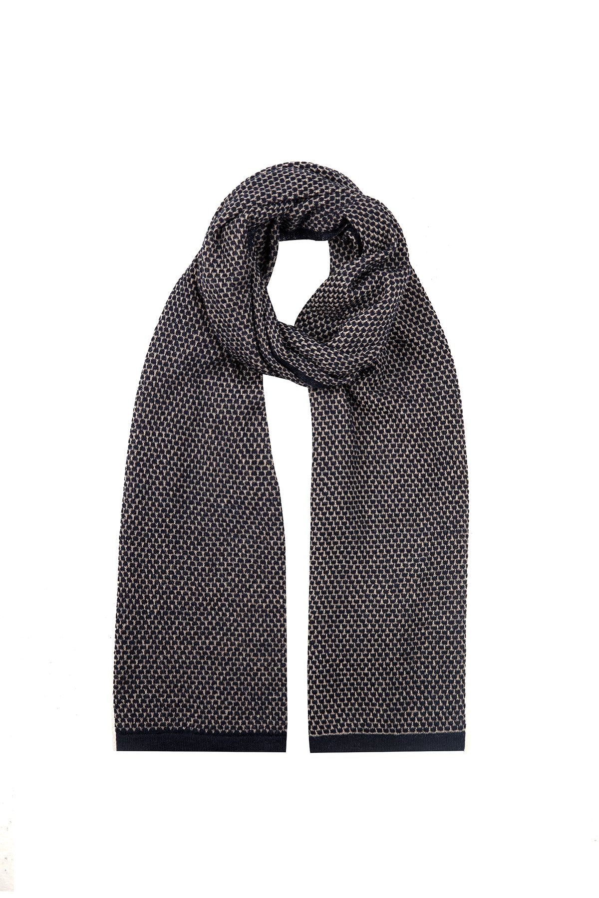 MEN MIDAS SCARF NAVY-BEIGE