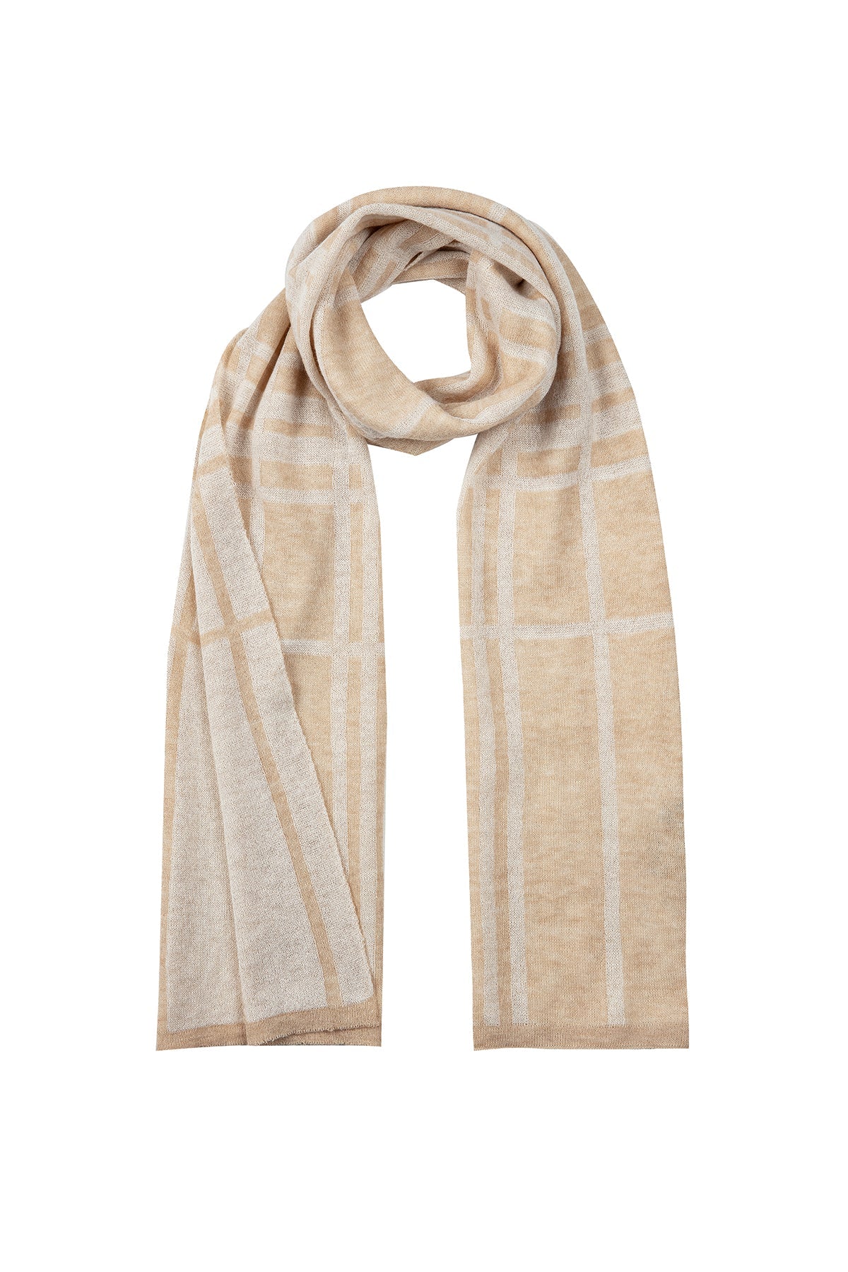 GALATIA SCARF ECRU-TAUPE