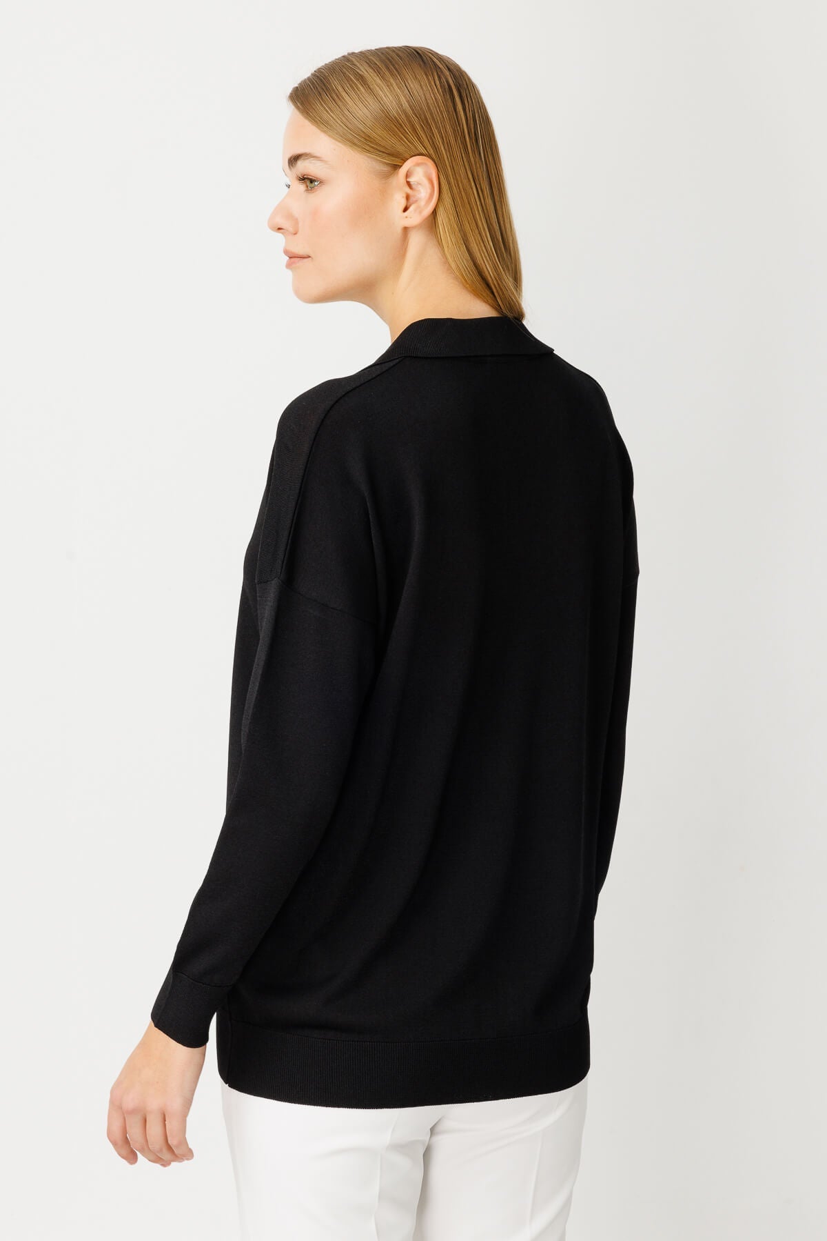 POLO BLOUSE BLACK