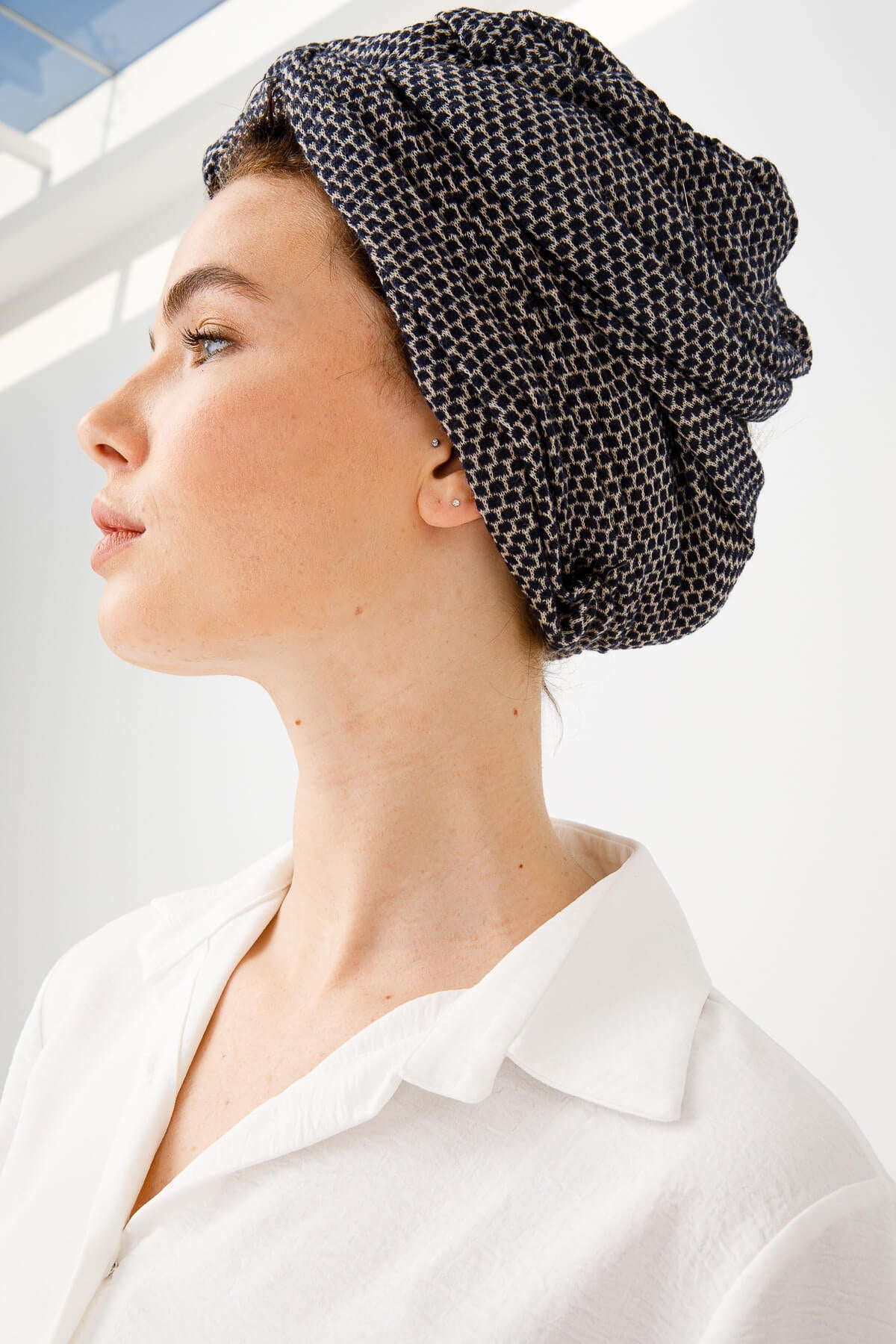 MIDAS SCARF NAVY-BEIGE