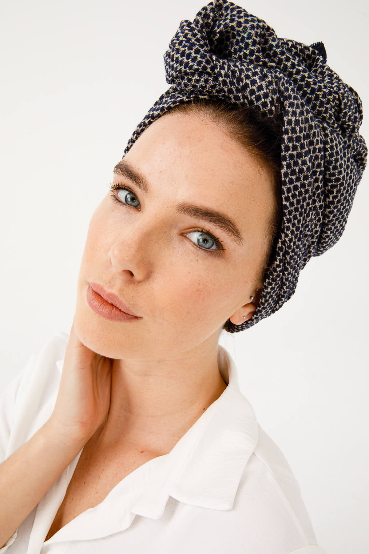 MIDAS SCARF NAVY-BEIGE