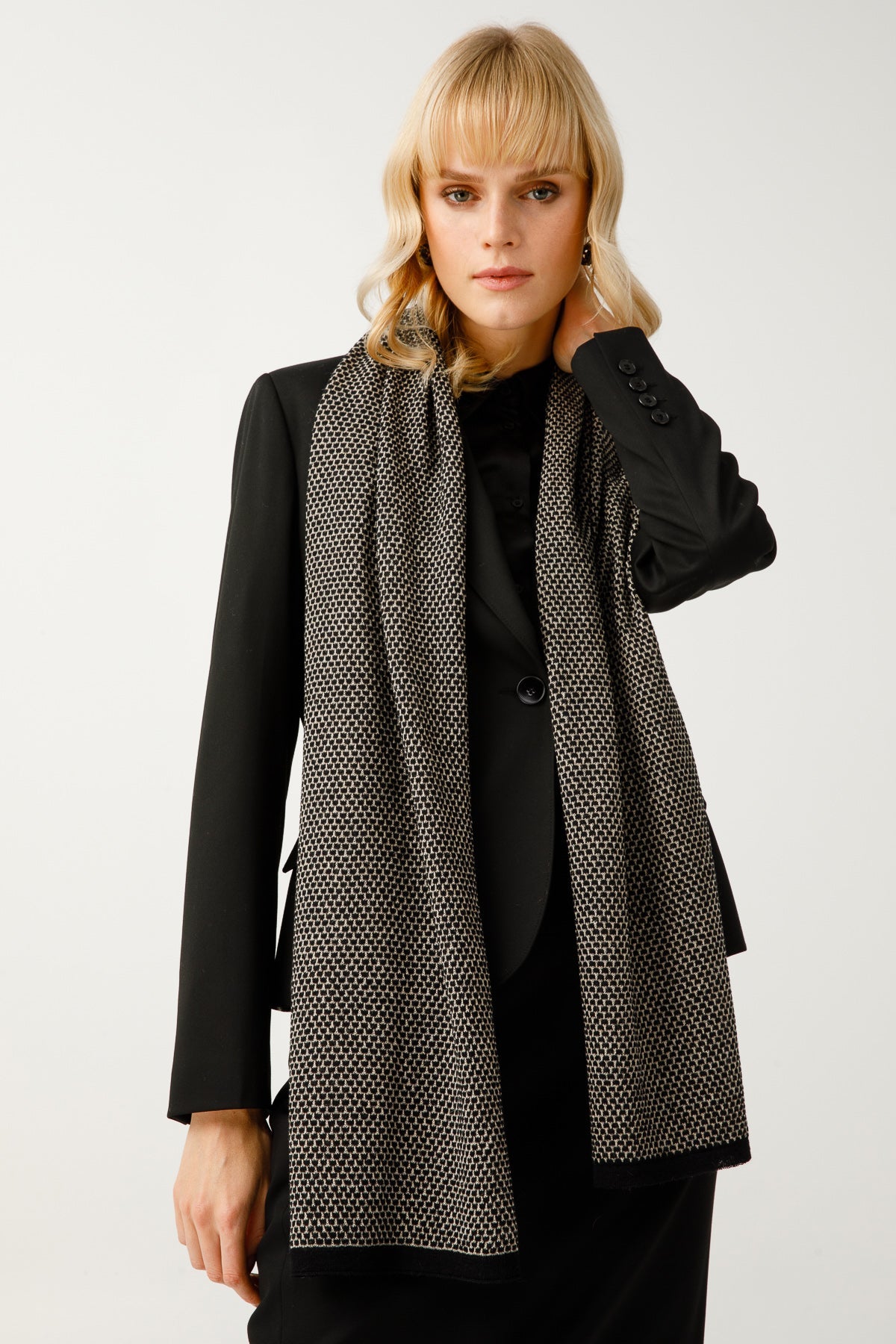 MIDAS SCARF BLACK-BEIGE