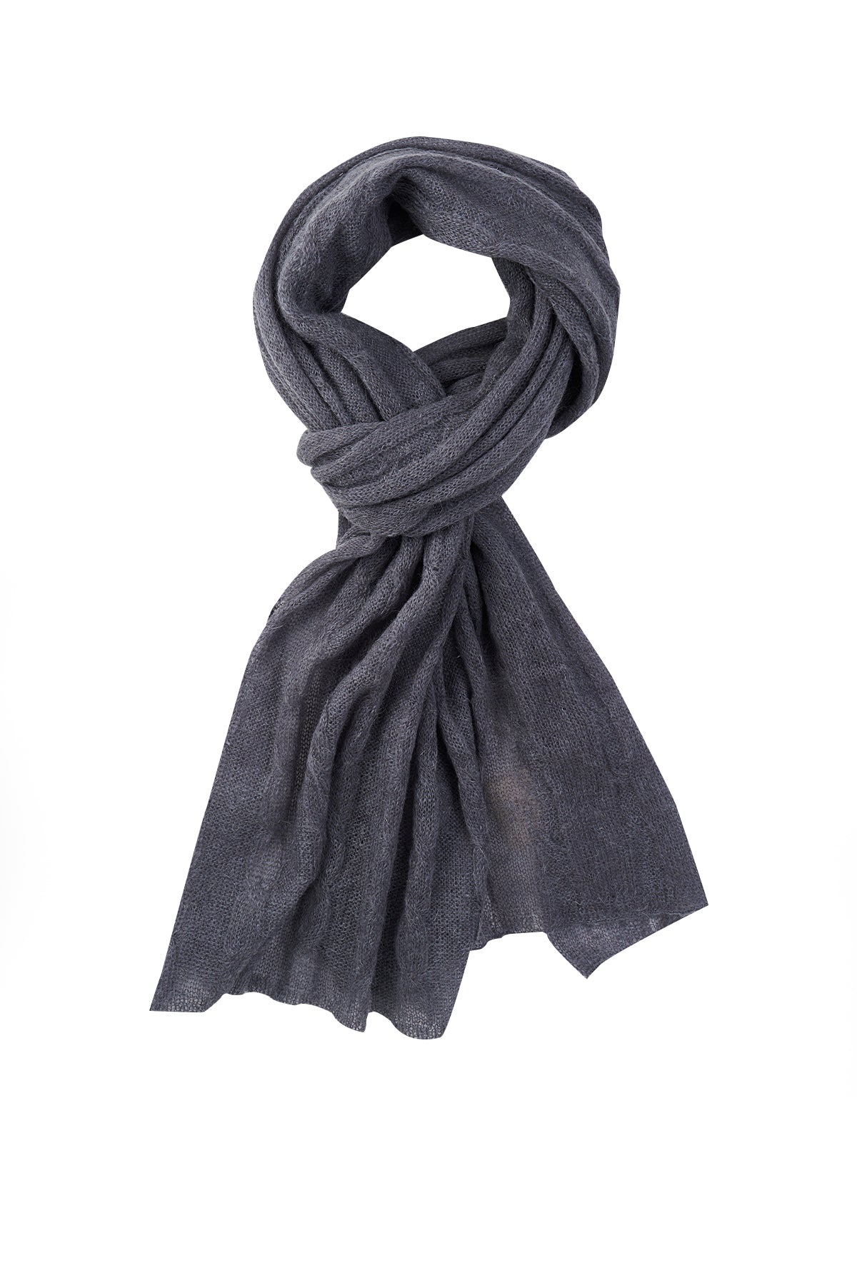 ARINNA SCARF GRAY-CABLE KNIT