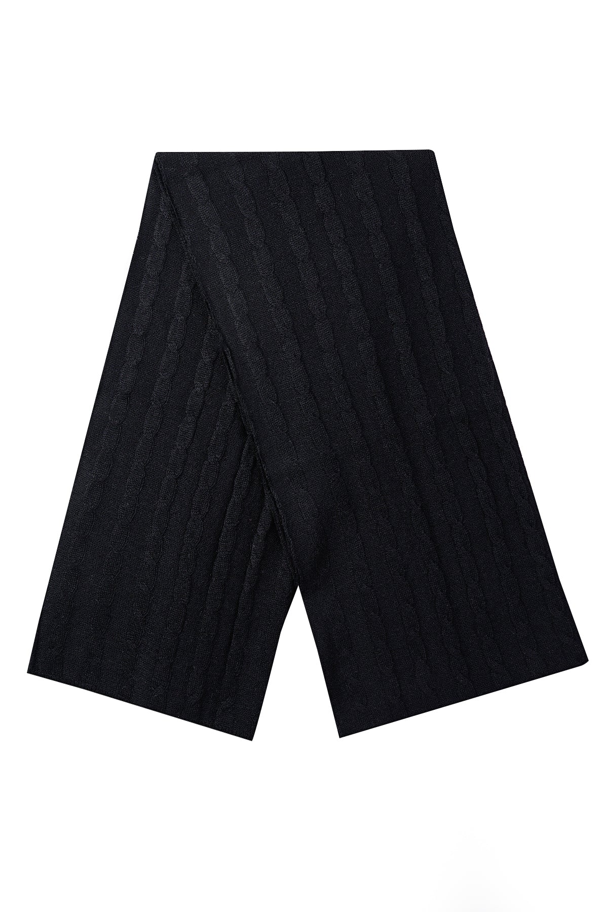 ARINNA SCARF BLACK-CABLE KNIT