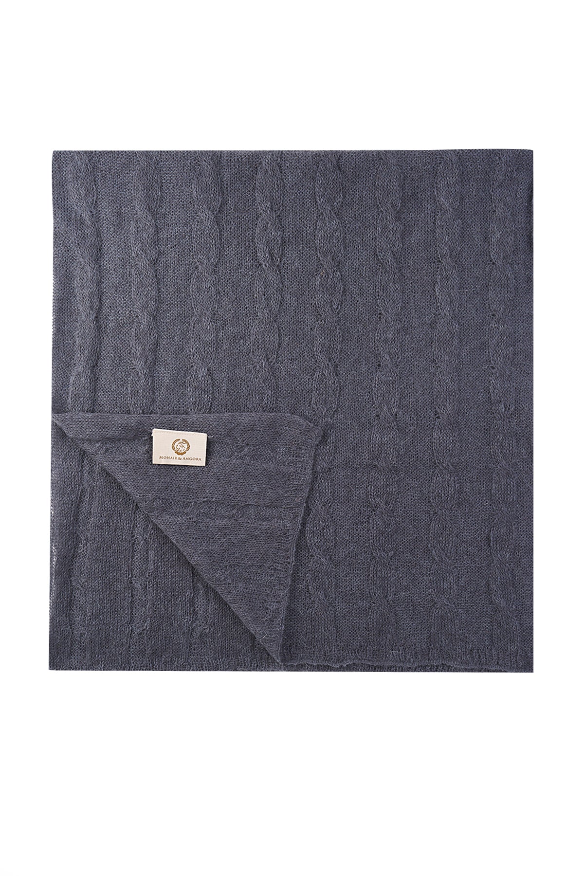 ARINNA SCARF GRAY-CABLE KNIT