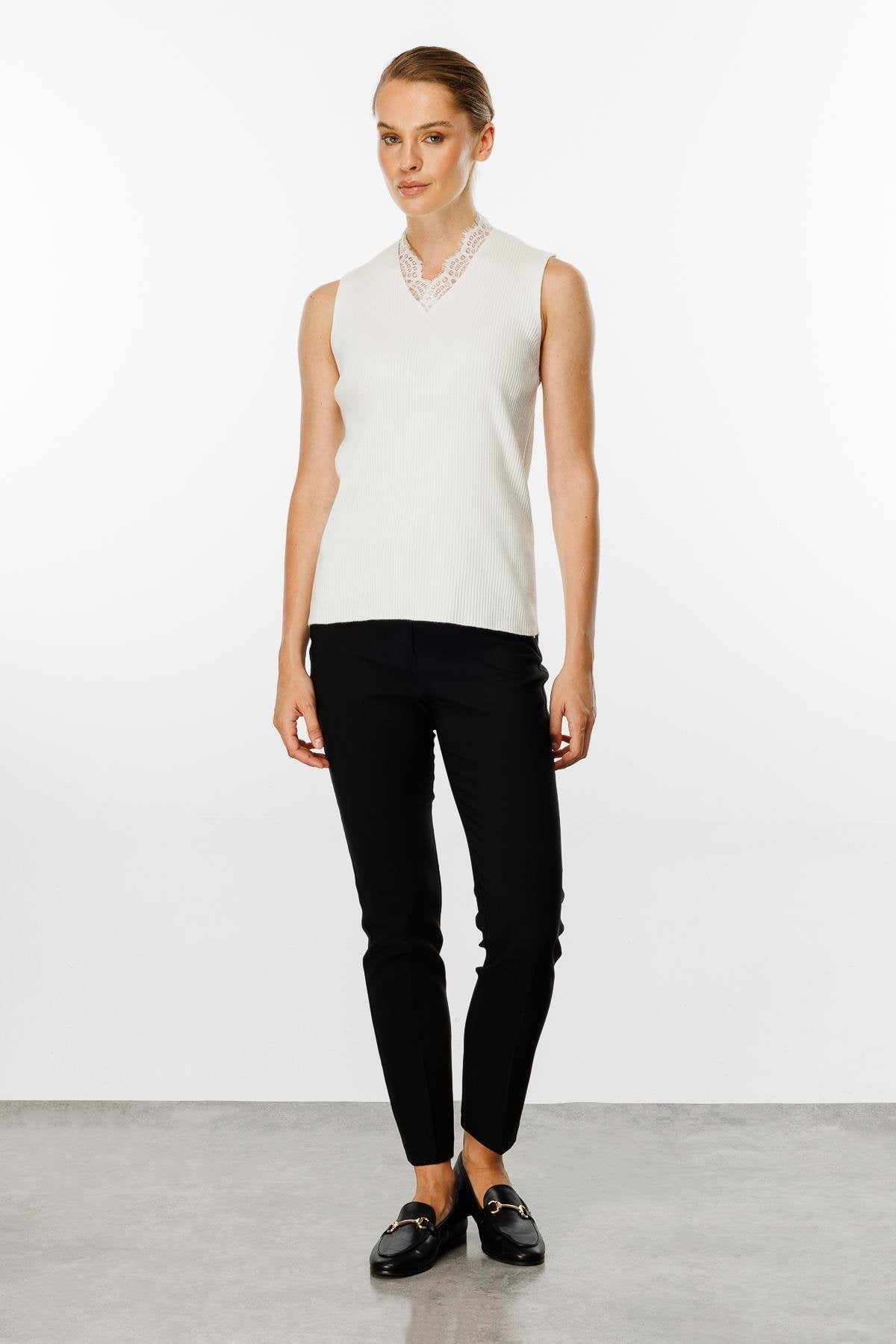 Lace Knit Top - White