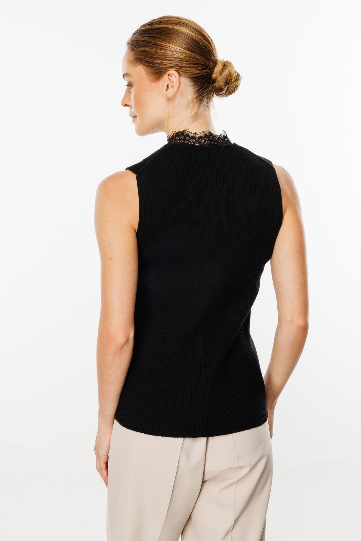 Lace Knit Top - Black