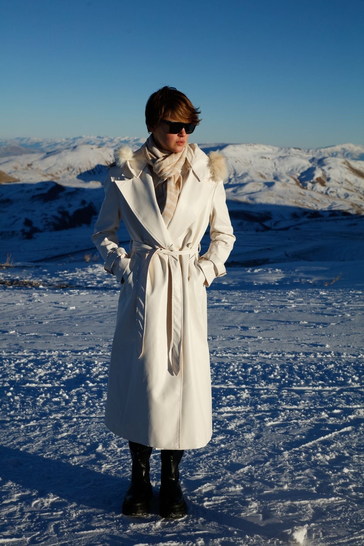 TIGER SHAWL ECRU-BEIGE